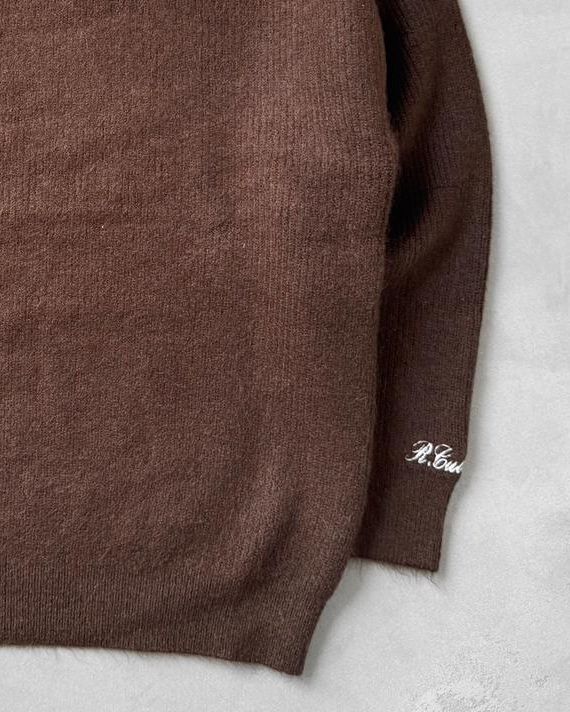 Dik Yaka Triko Kazak G2085 - Kahverengi