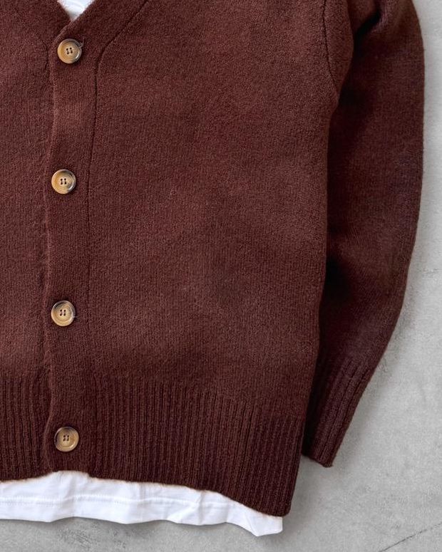 Sık Dokuma Düğmeli Triko Hırka G2090 - Kahverengi