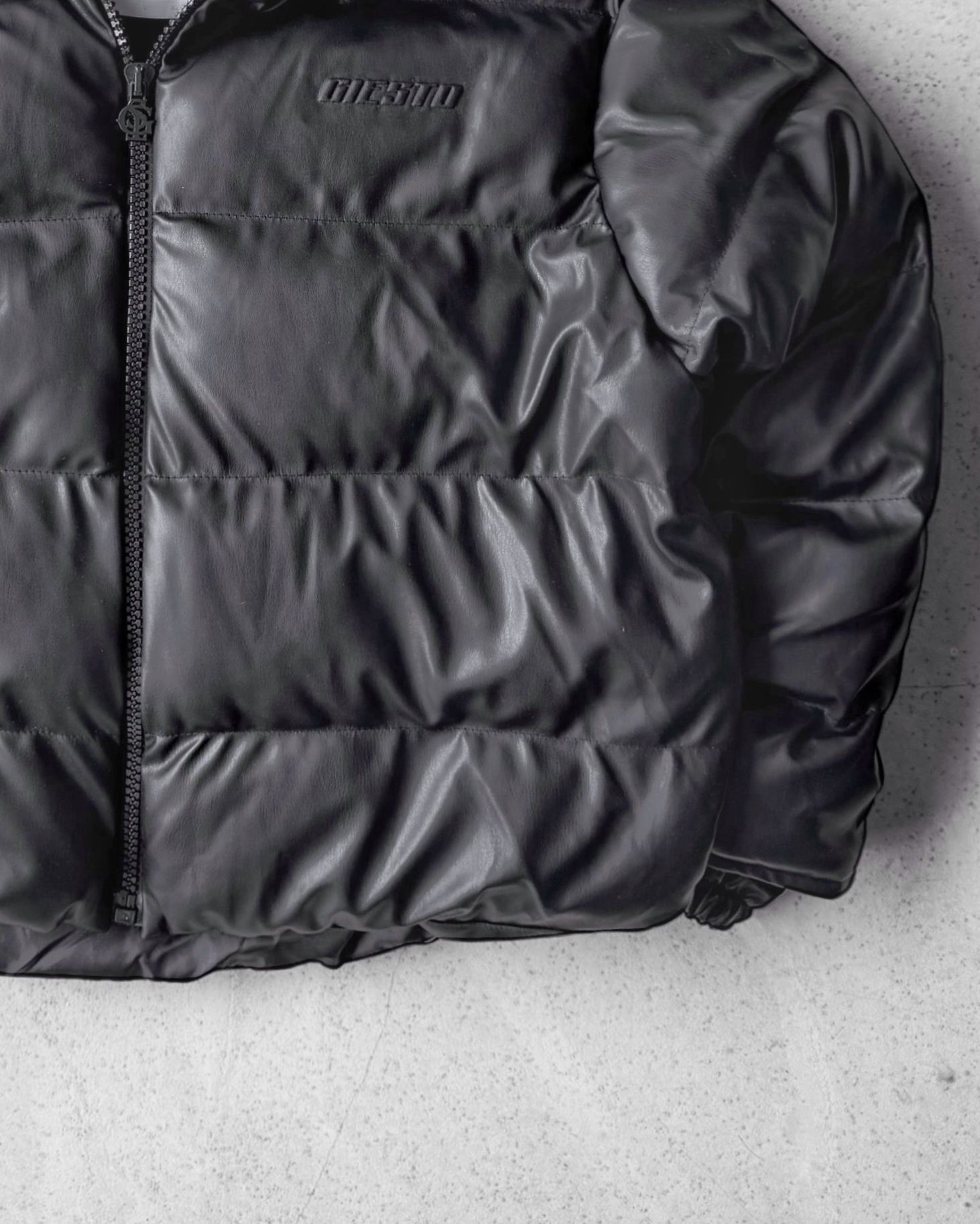 Oversize Suni Deri Mont G1996 - Siyah