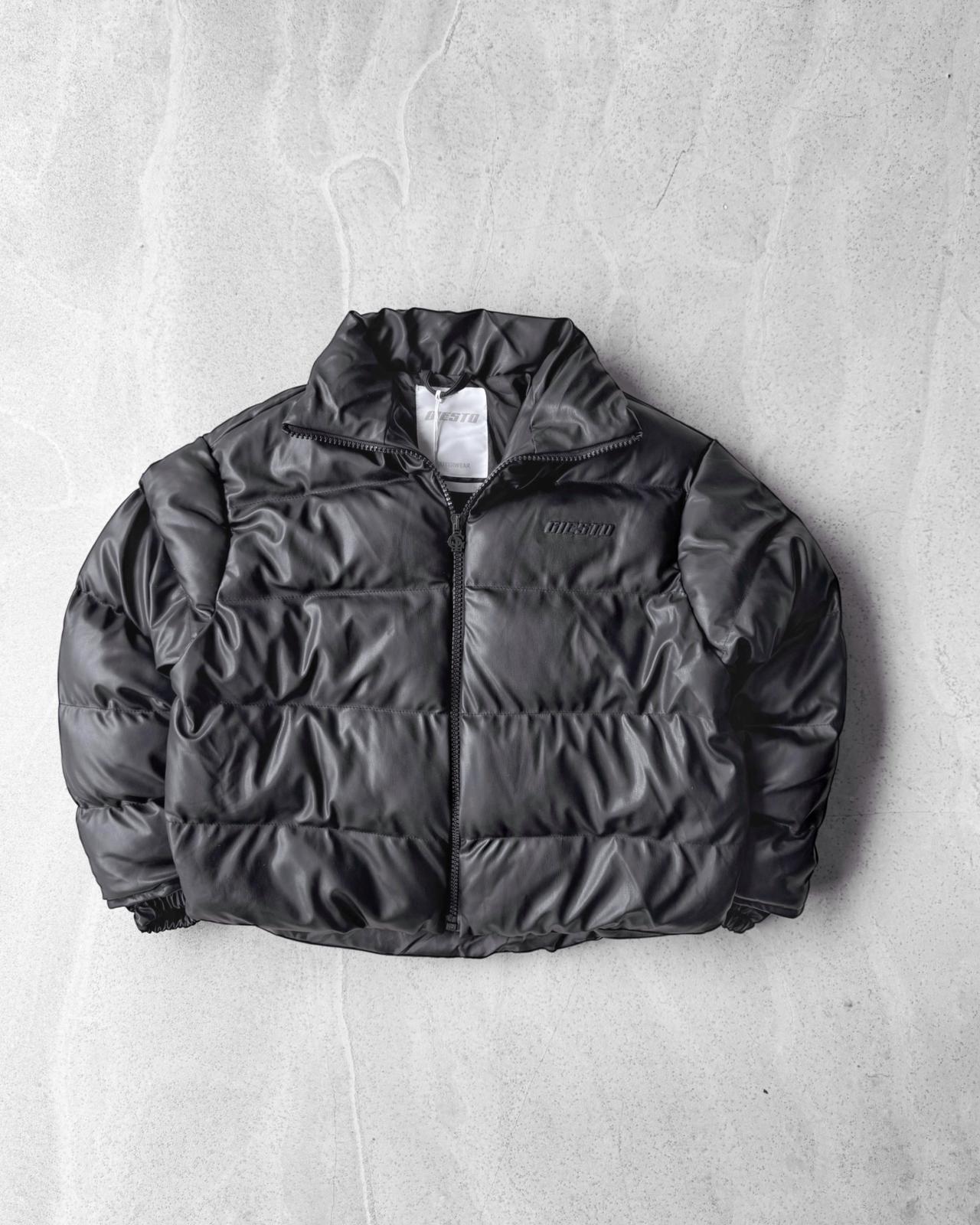 Oversize Suni Deri Mont G1996 - Siyah