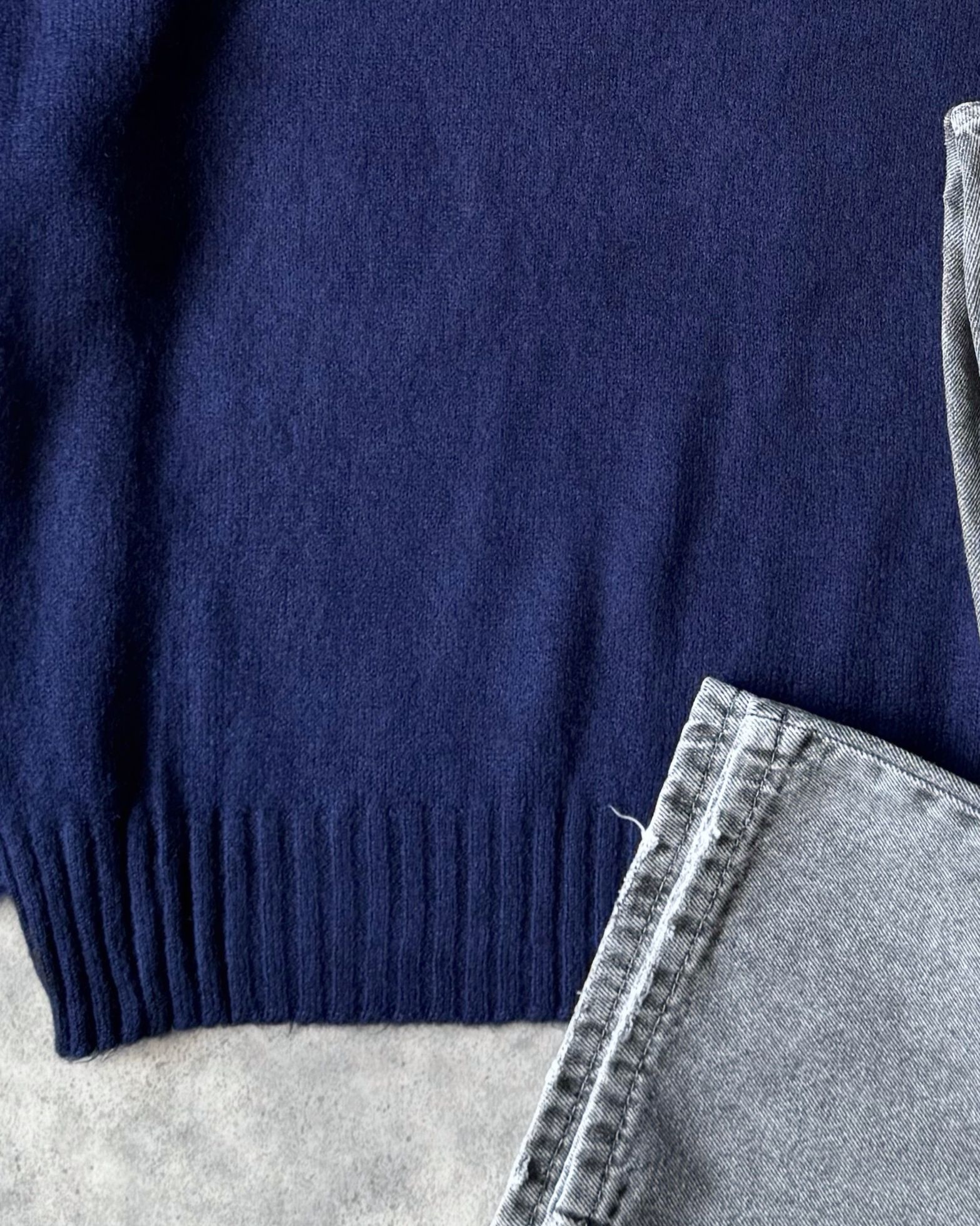 Poplin Kumaş Triko Sweat & Regular Kot Pantolon G2069 - Lacivert