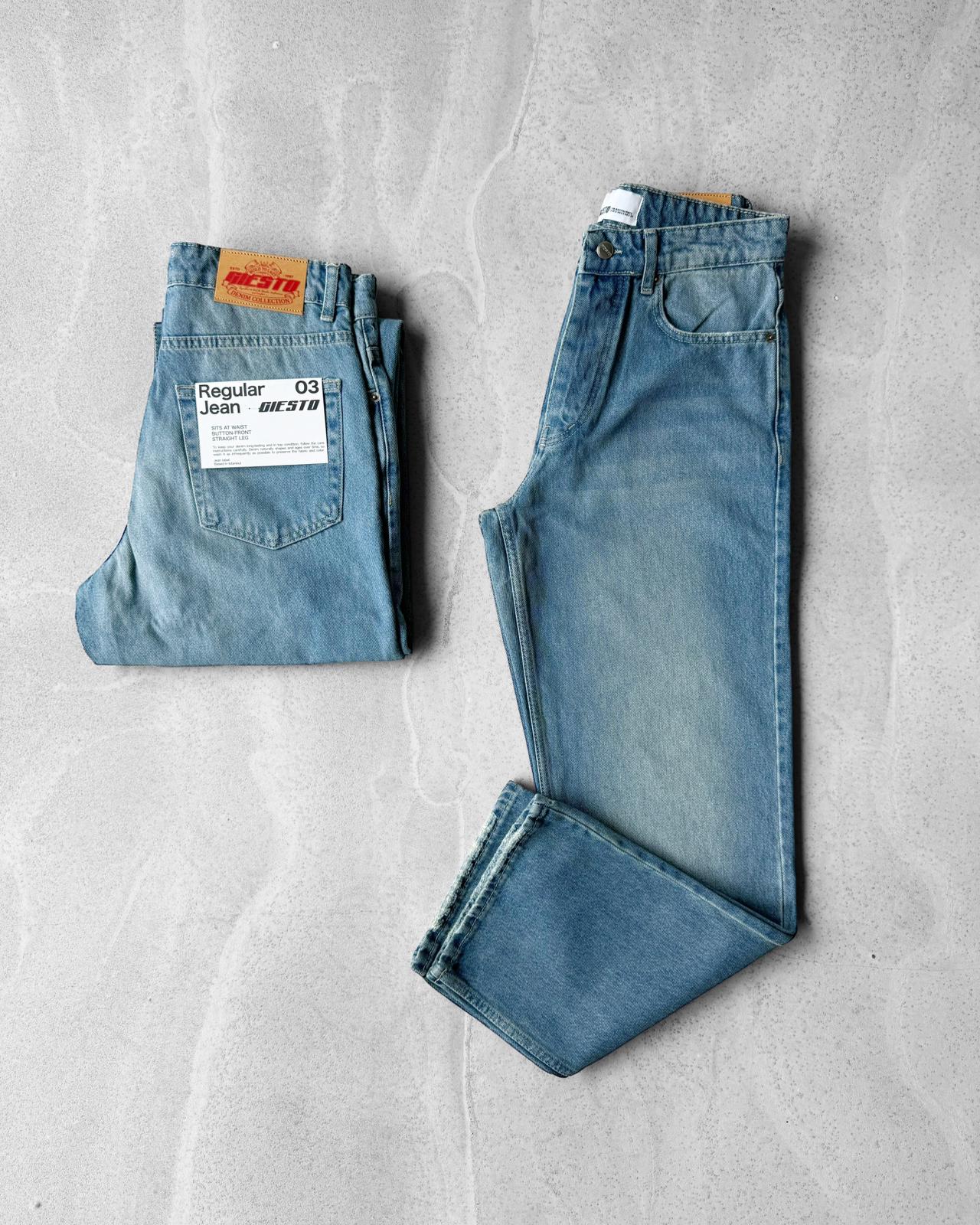 Regular Fit Kot Pantolon G2012 - Açık Mavi