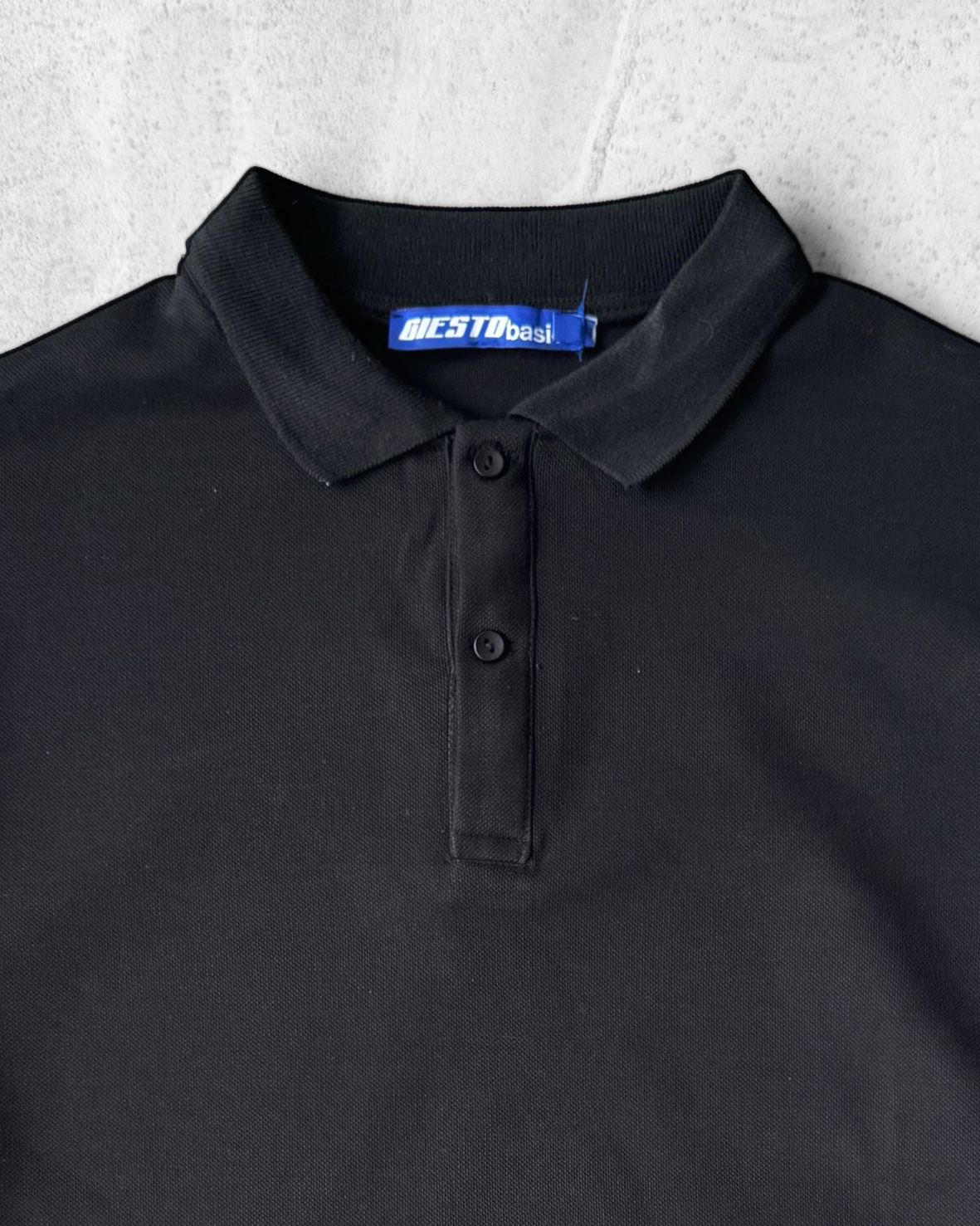 Oversize Polo Yaka Uzun Kollu Tişört G2016 - Siyah