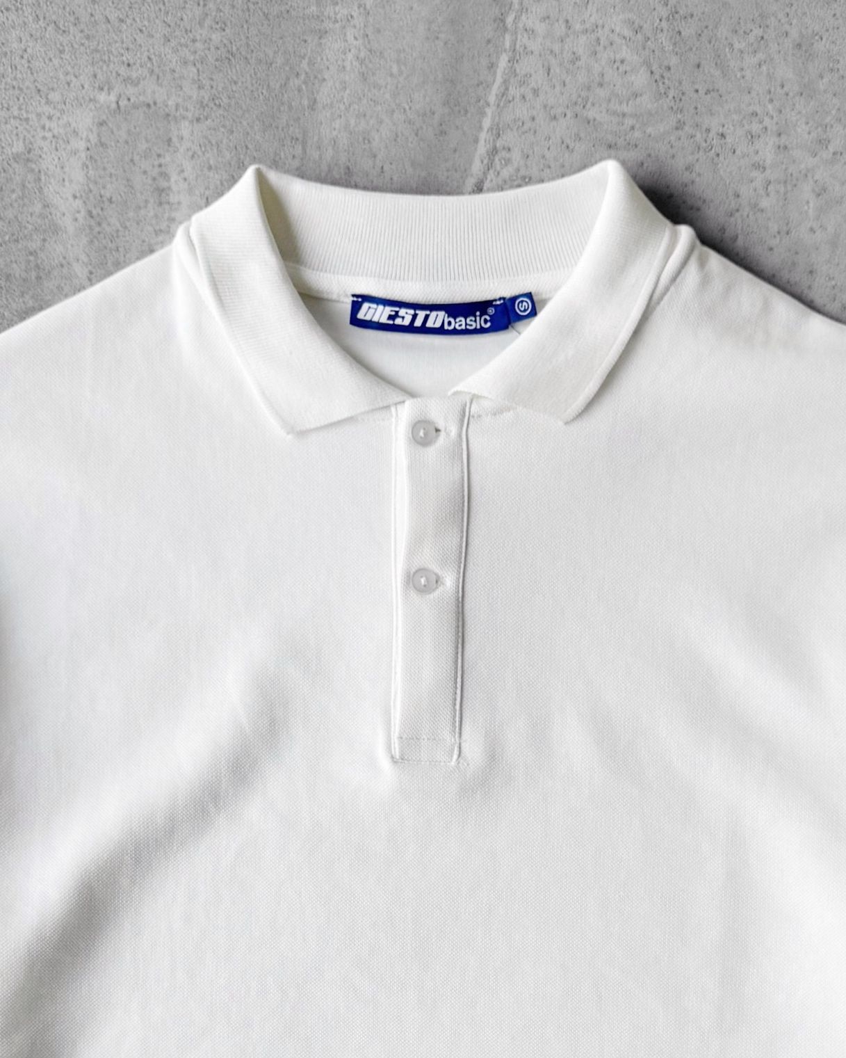 Oversize Polo Yaka Uzun Kollu Tişört G2016 - Beyaz