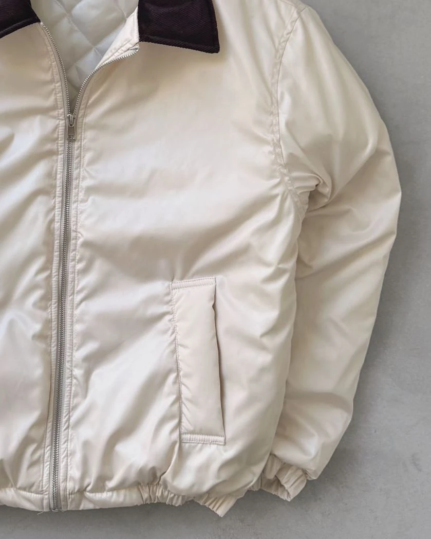 İçi Kapitoneli Yakası Kadife Mont G2105