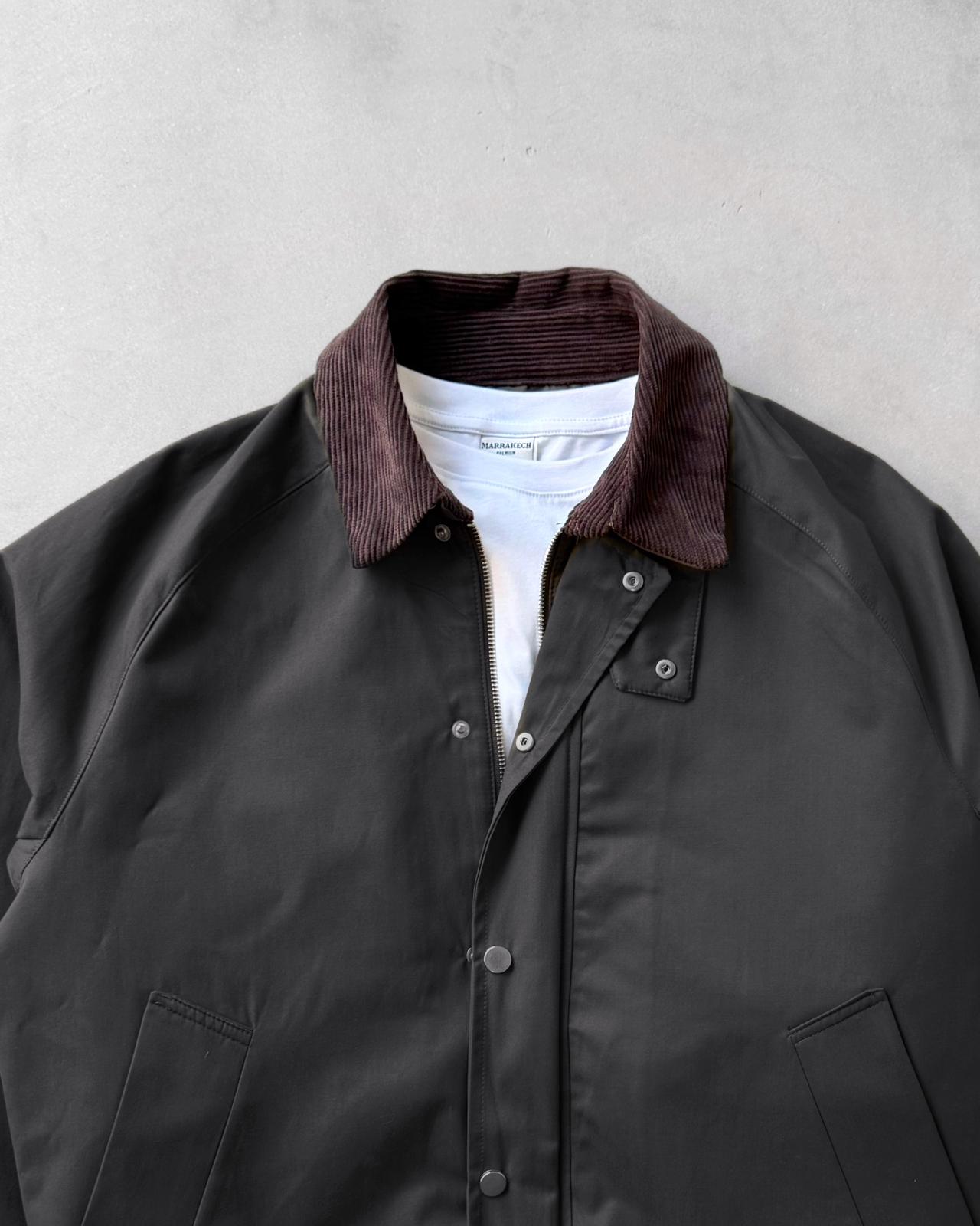 Kontrast Yaka Ceket G2108 - Siyah