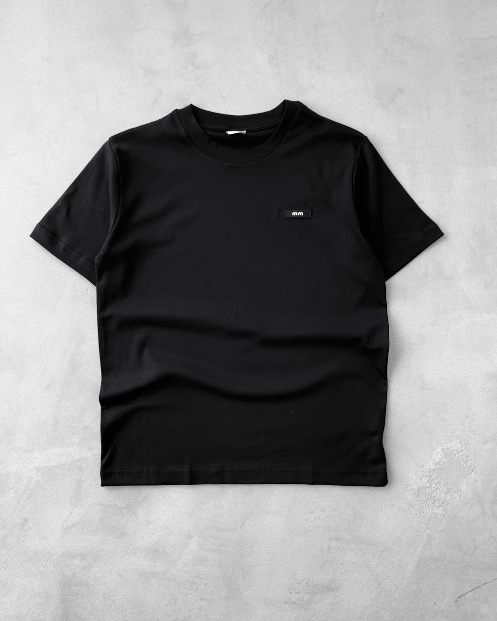 MM Bisiklet Yaka Oversize Tişört & Kot Şort  - Siyah