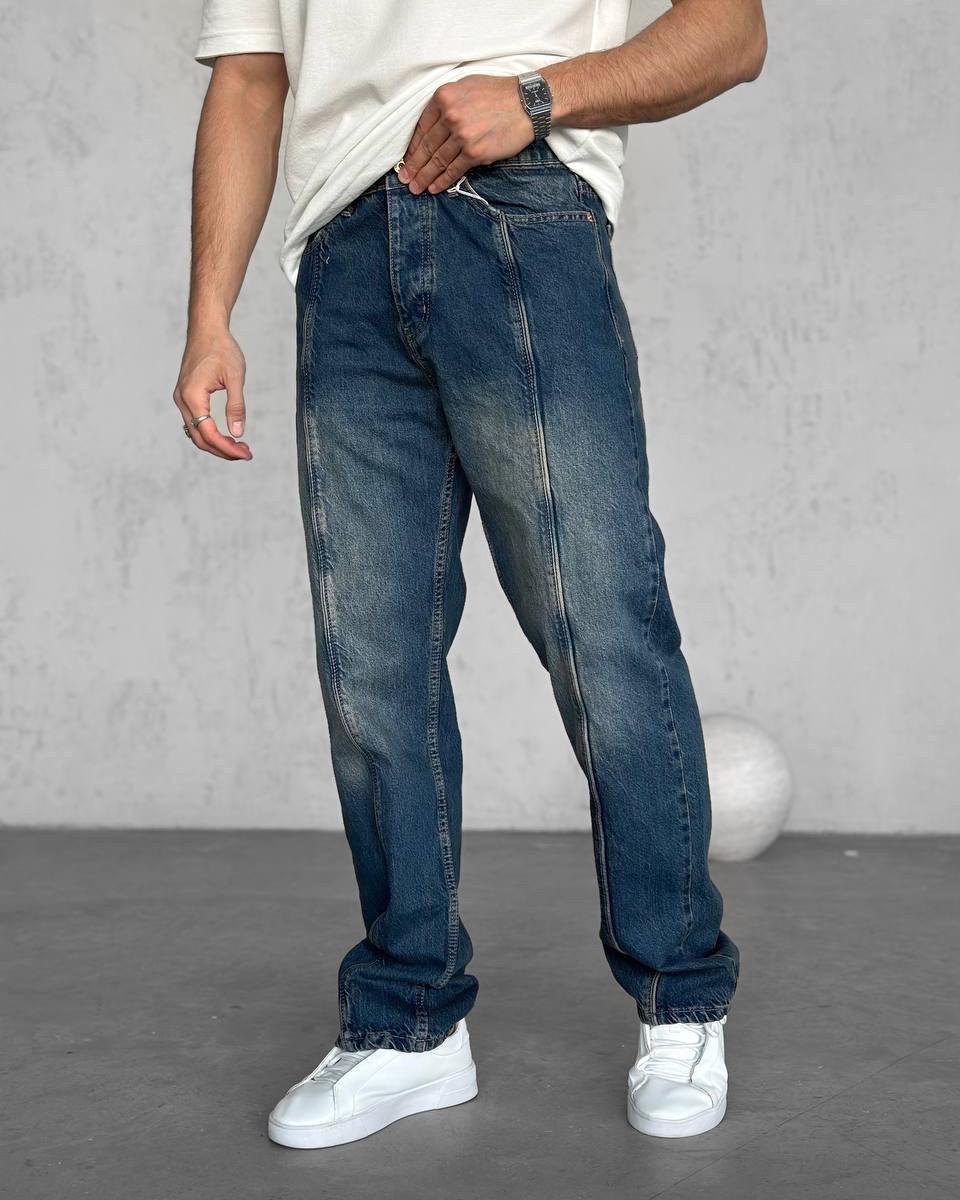 Regular Fit Şeritli Kot Pantolon G2063 - Koyu mavi