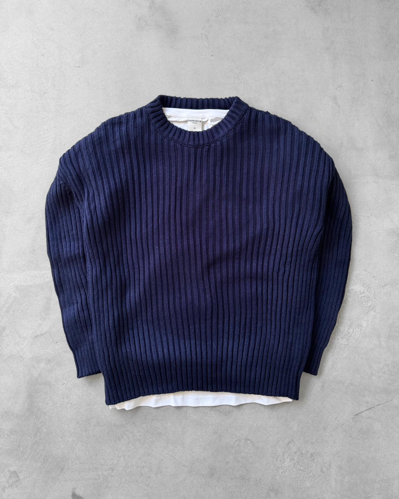 Bisiklet Yaka Triko Kazak G2110 - Lacivert