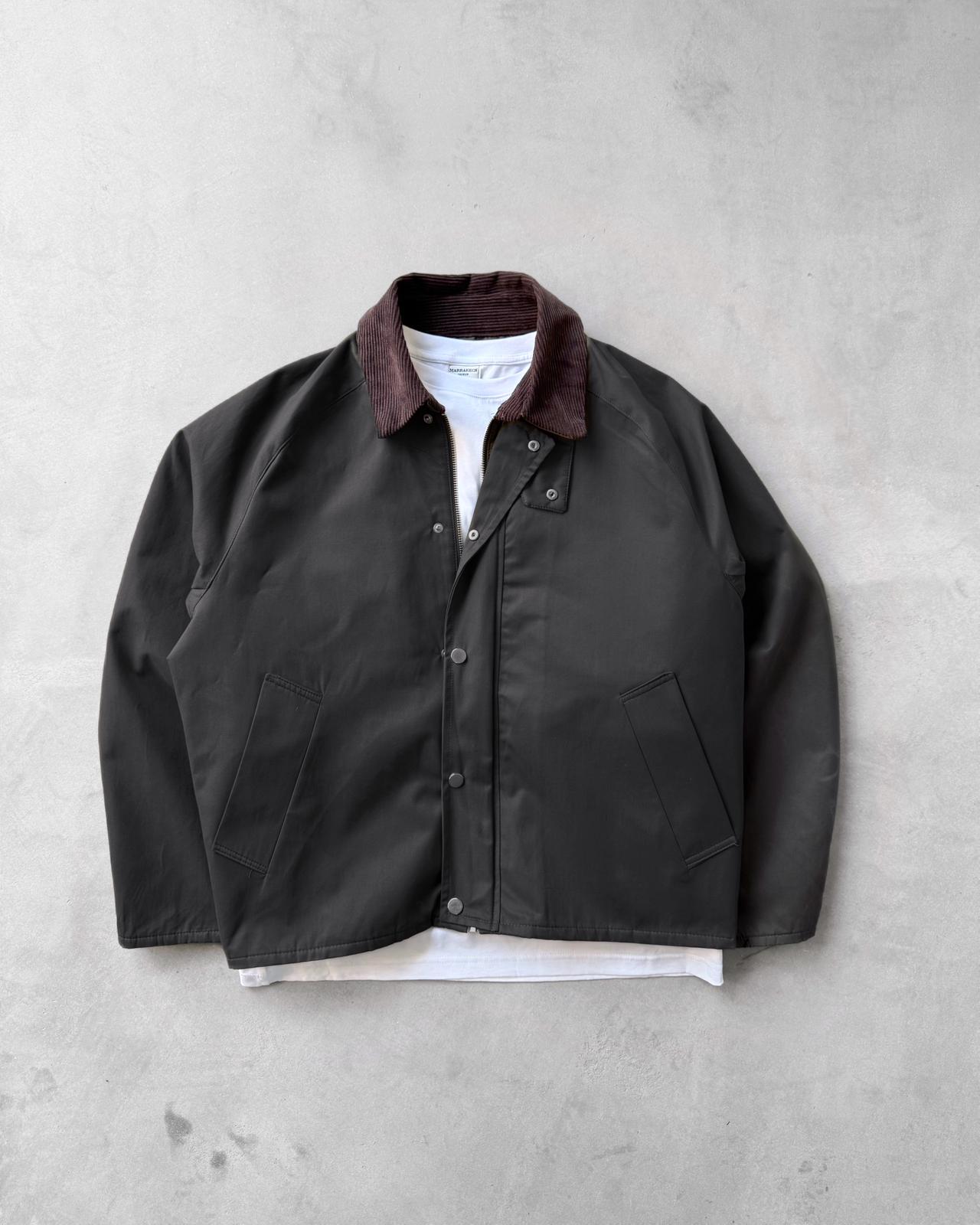 Kontrast Yaka Ceket G2108 - Siyah