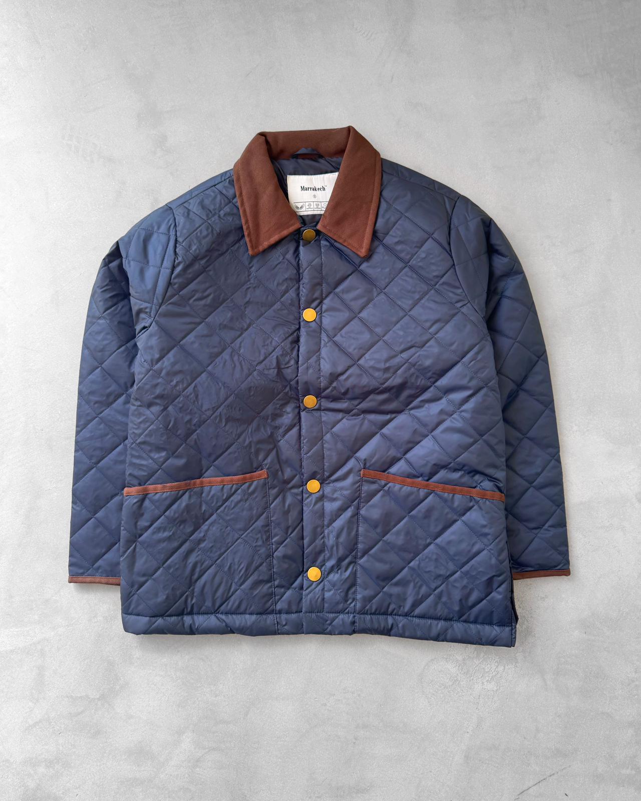 Yakası Kadife Kapitone Ceket G2076 - Lacivert