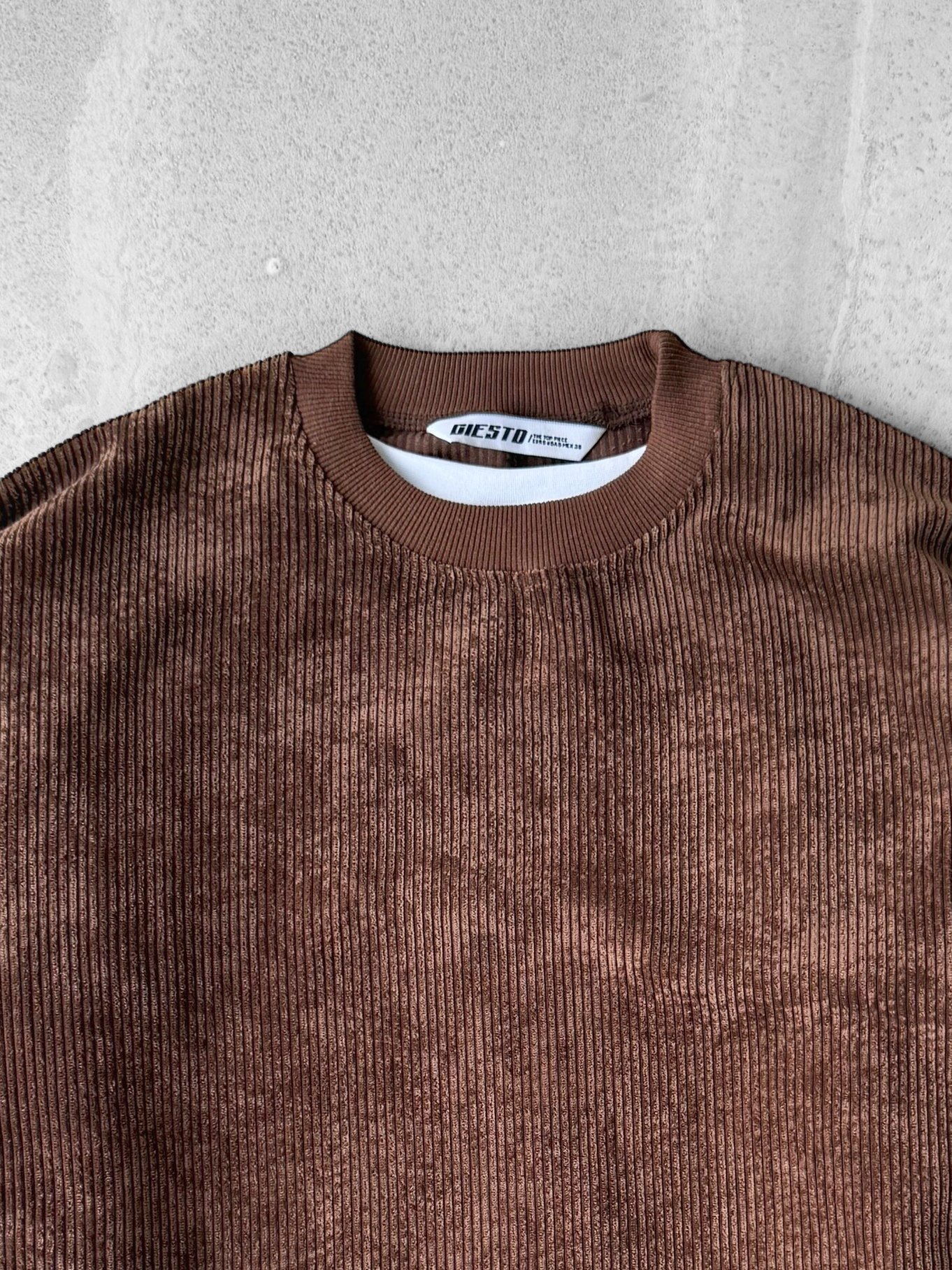 Oversize Kadife Sweatshirt - Kahverengi