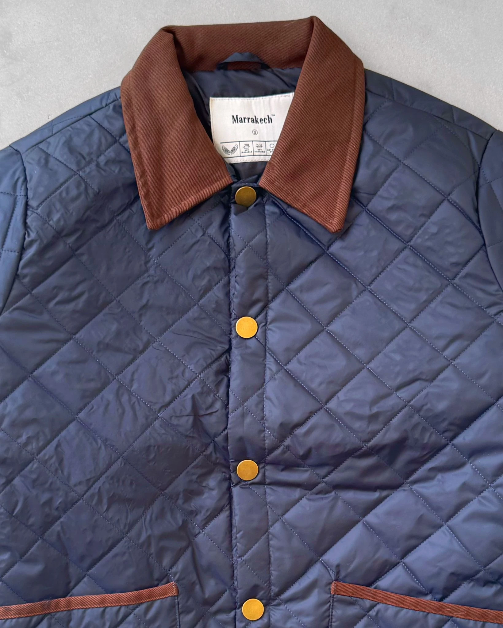 Yakası Kadife Kapitone Ceket G2076 - Lacivert