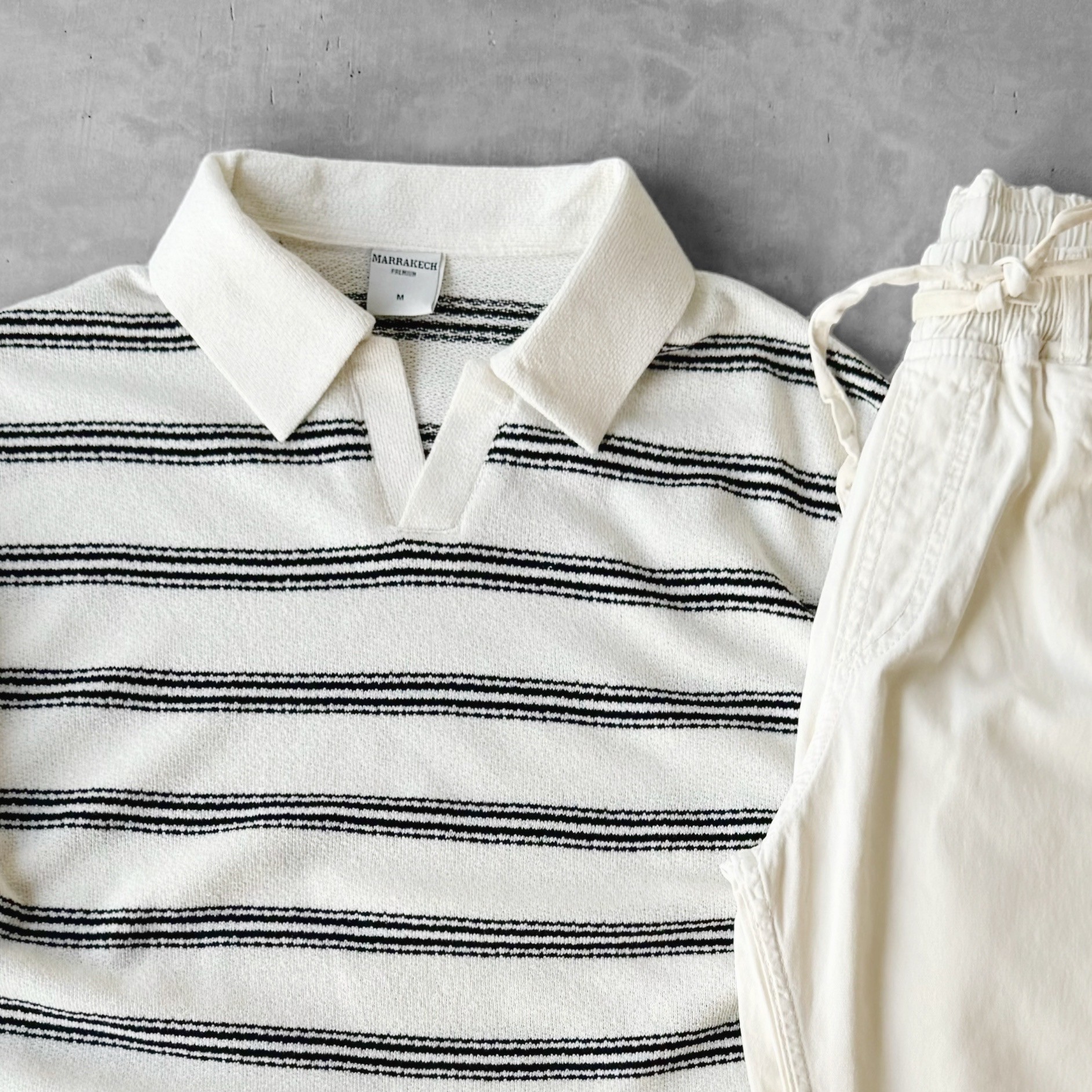 Polo Yaka Örme Tişört & Baggy Pantolon