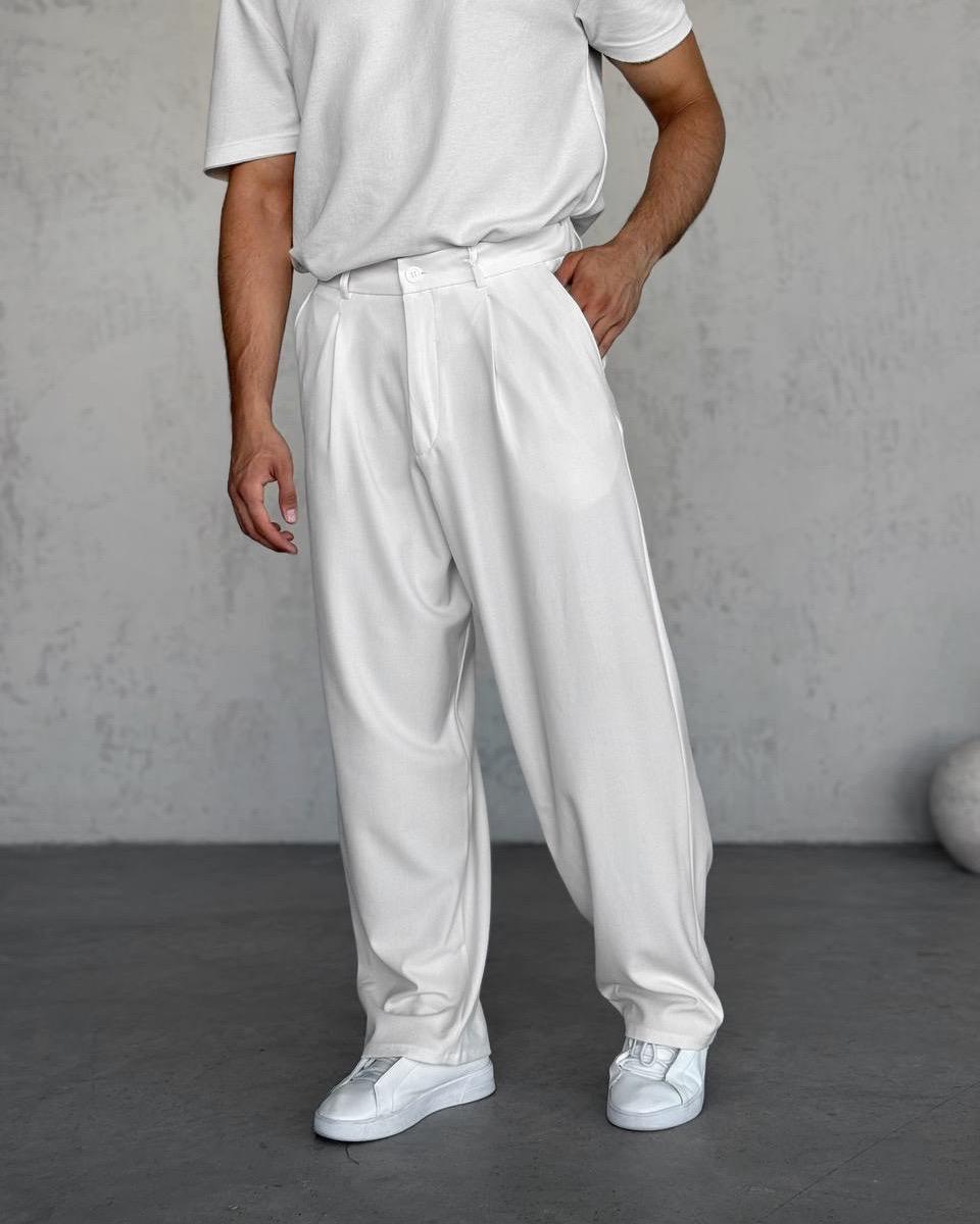 Regular Kalıp Kumaş Pantolon G2061 - Beyaz