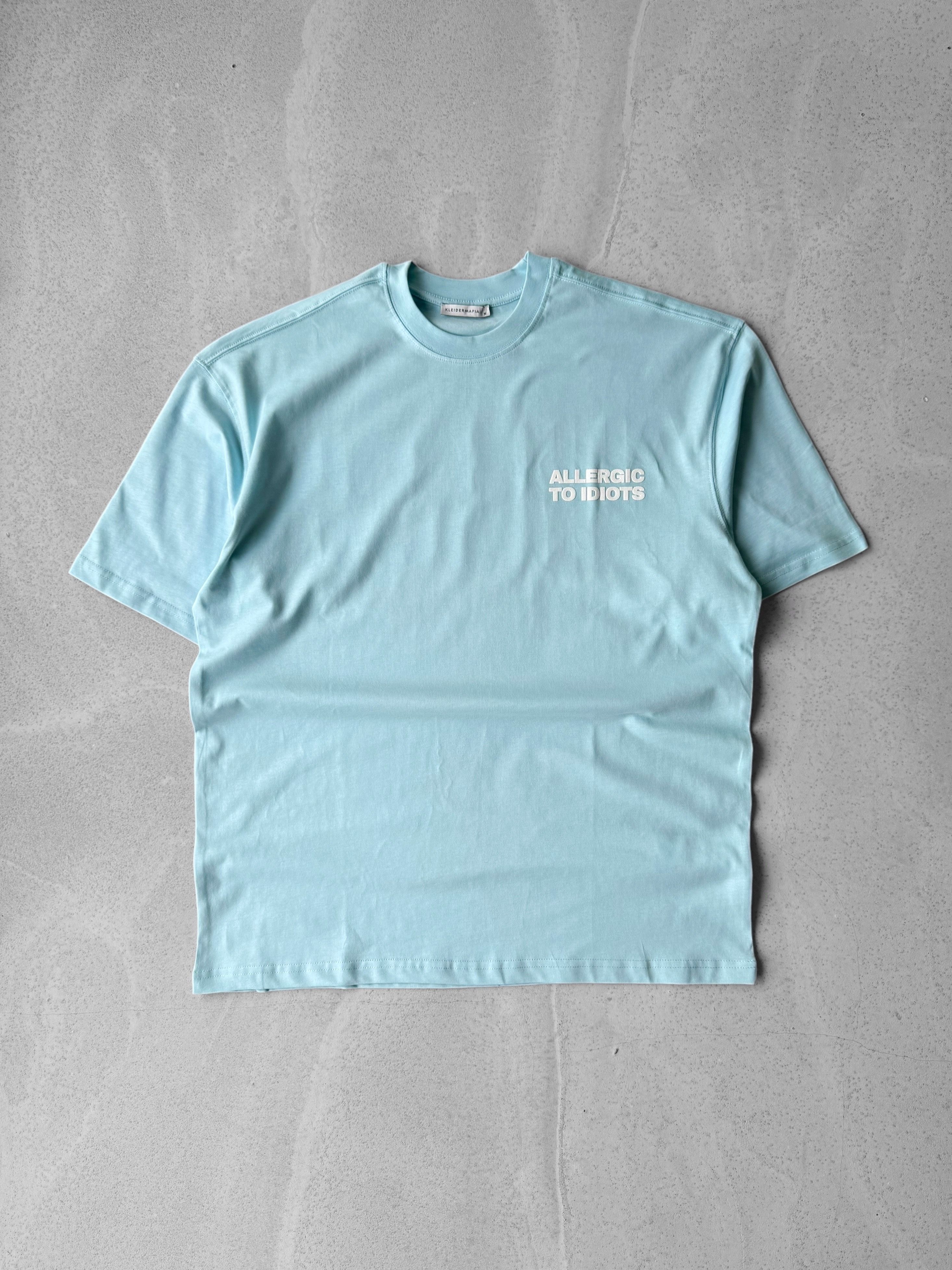 Allergic Baskılı Oversize Tişört - Bebe Mavi