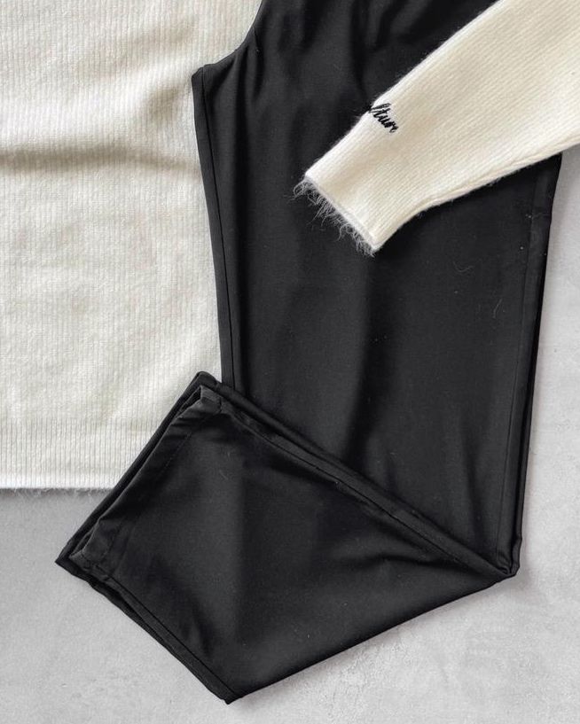 Dik Yaka Triko Kazak & Kumaş Pantolon G2085 - Ekru