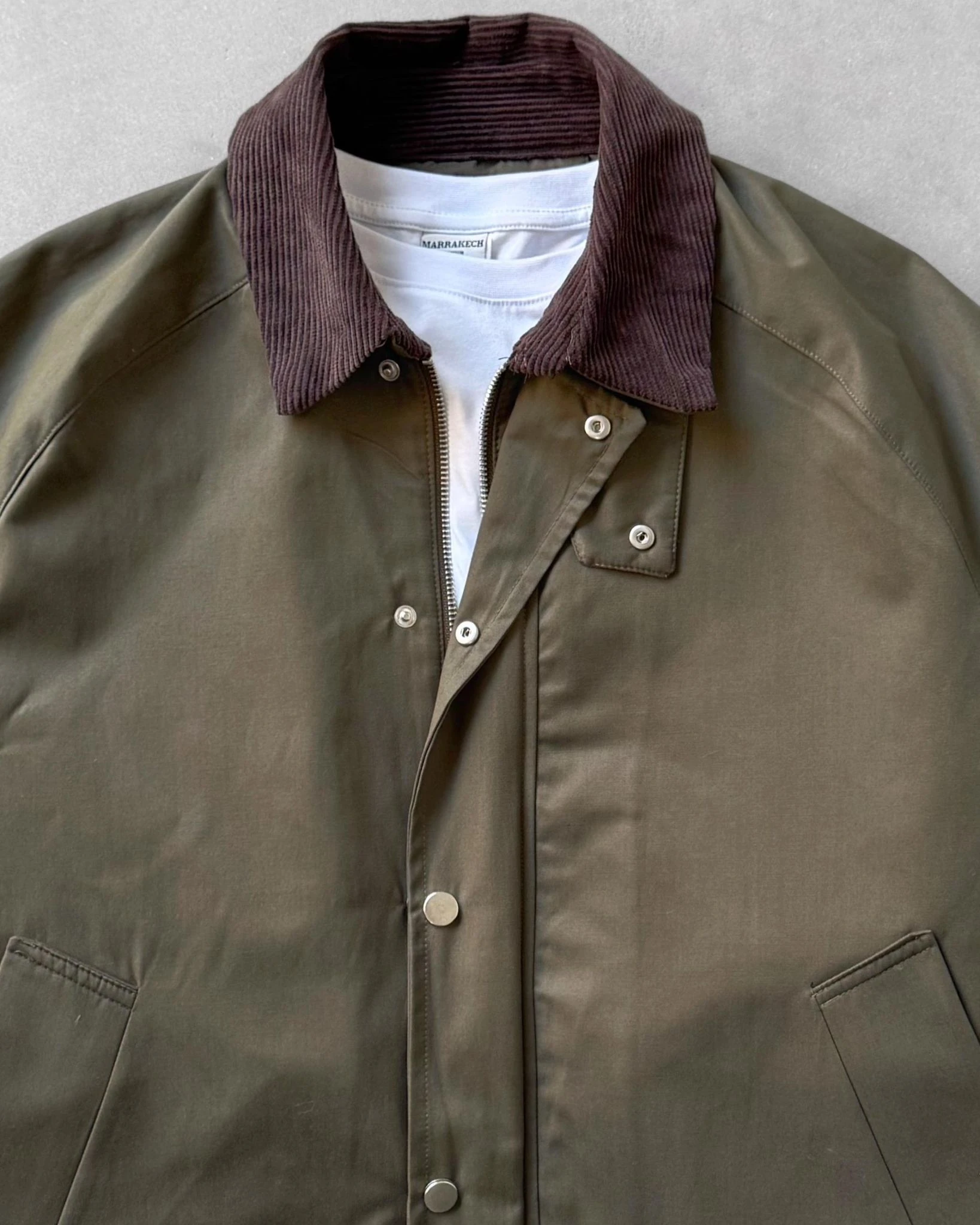 Kontrast Yaka Ceket G2108 - Haki