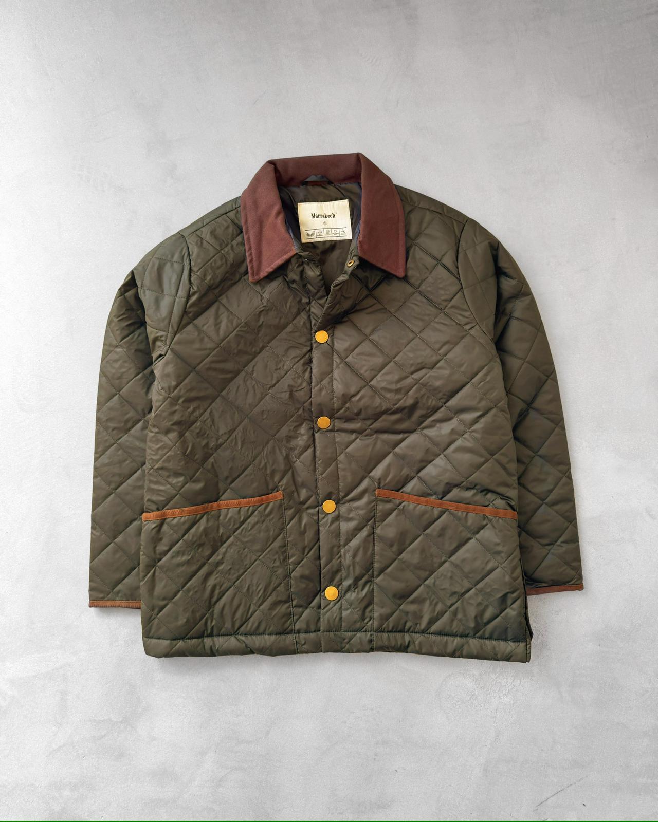 Yakası Kadife Kapitone Ceket G2076 - Haki