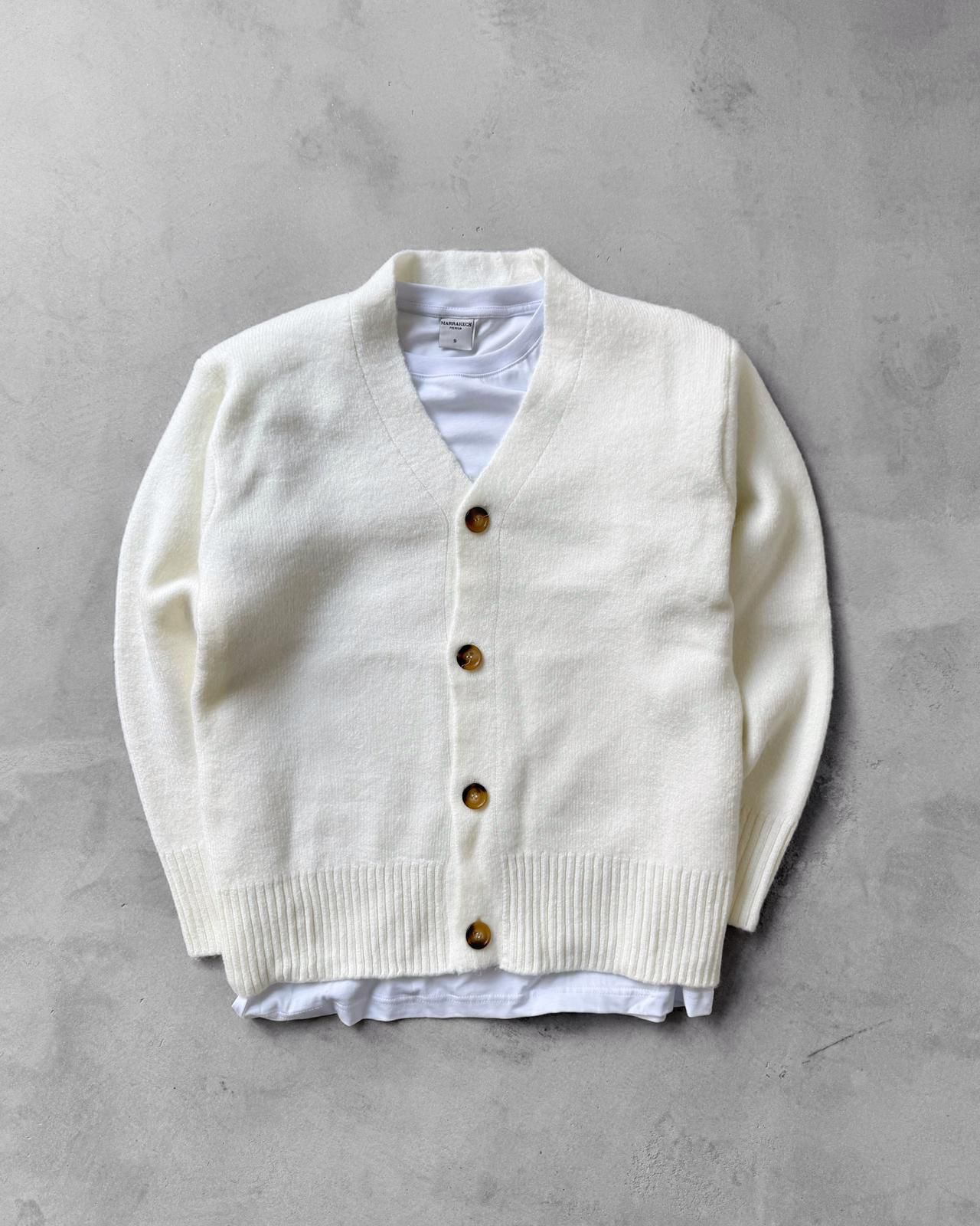 Sık Dokuma Düğmeli Triko Hırka G2090 - Bej