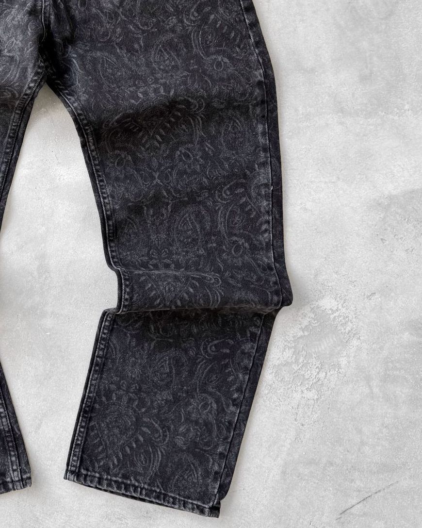 Regular Kalıp Lazer Baskı Jean G2107 - Yıkamalı Siyah