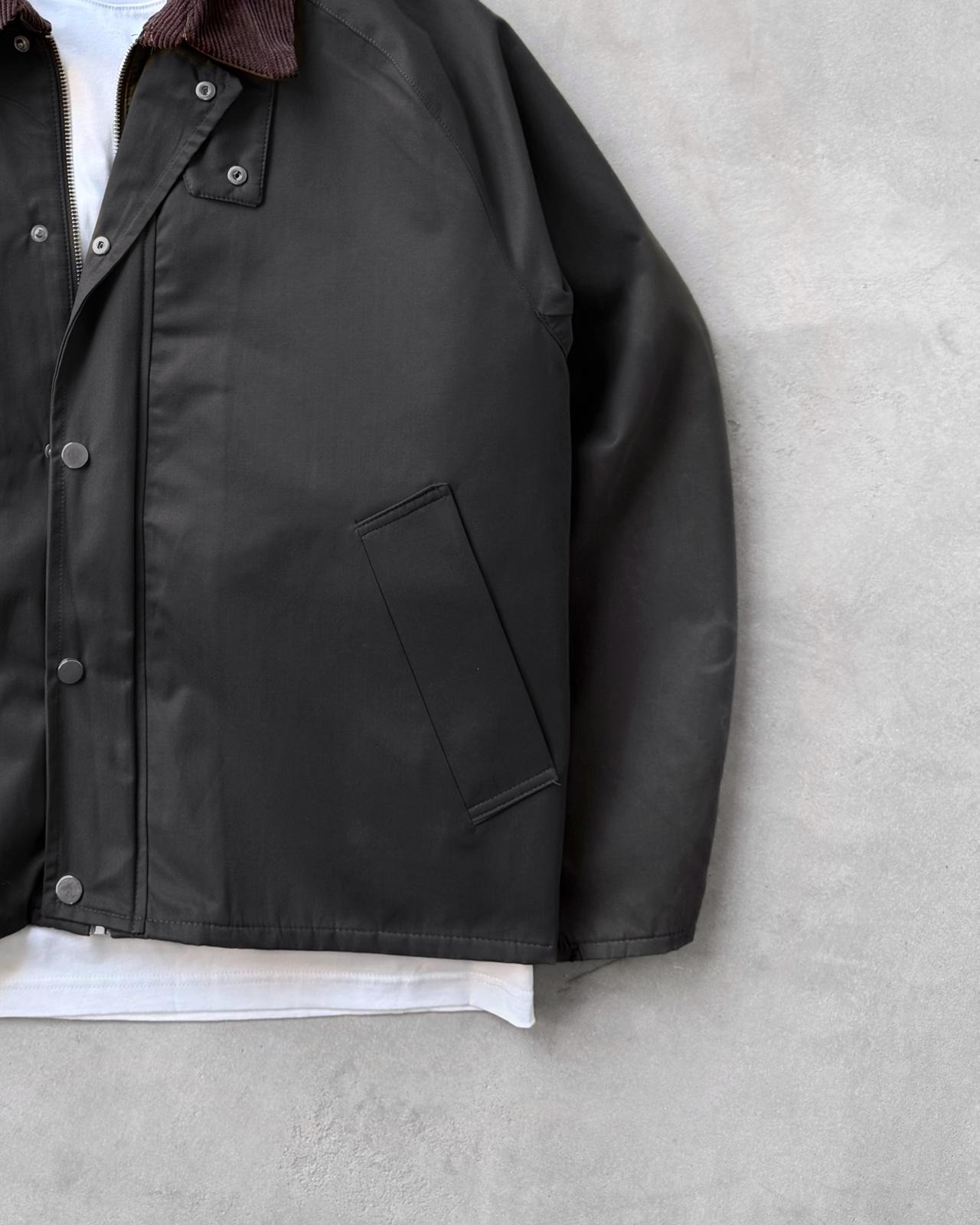 Kontrast Yaka Ceket G2108 - Siyah