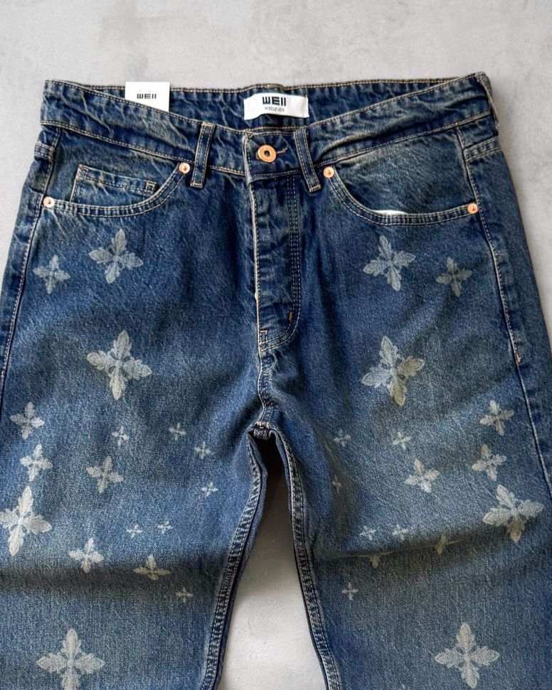 Regular Kalıp Lazer Baskı Jean G2107 - Koyu Mavi