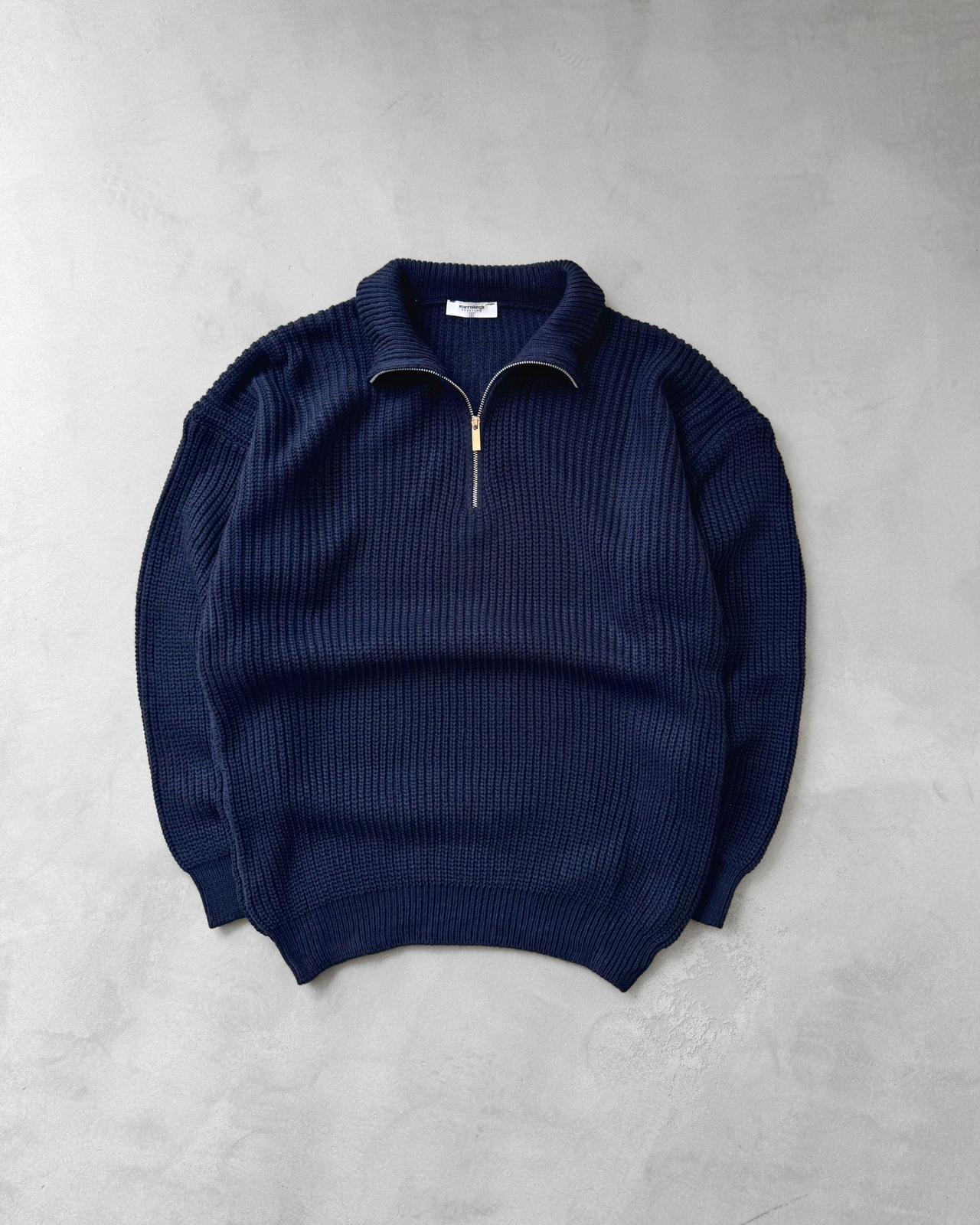 Yarım Fermuarlı Triko Kazak G2074 - Lacivert