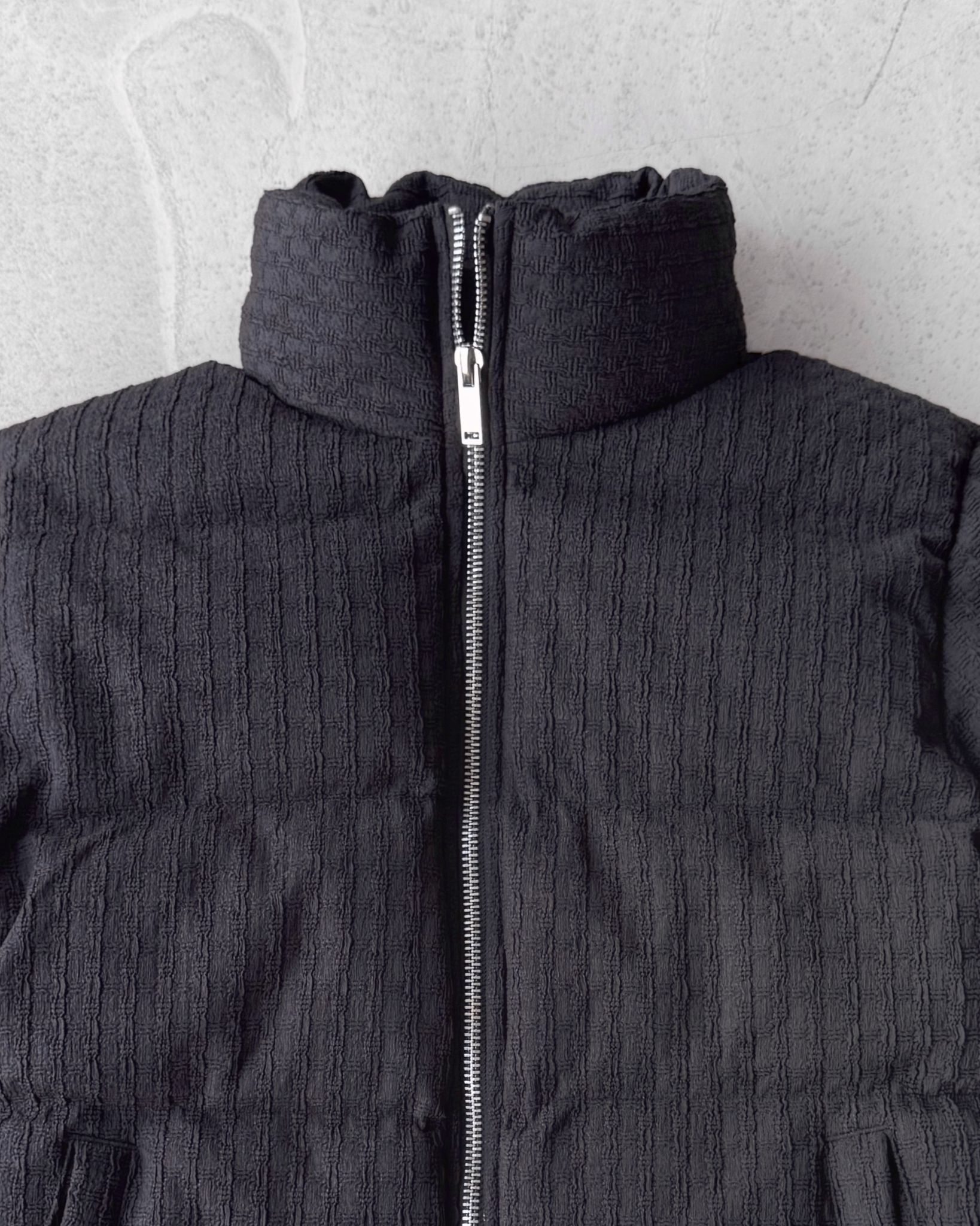 İçi Astarlı Örgü Desenli Şişme Mont G2121 - Siyah