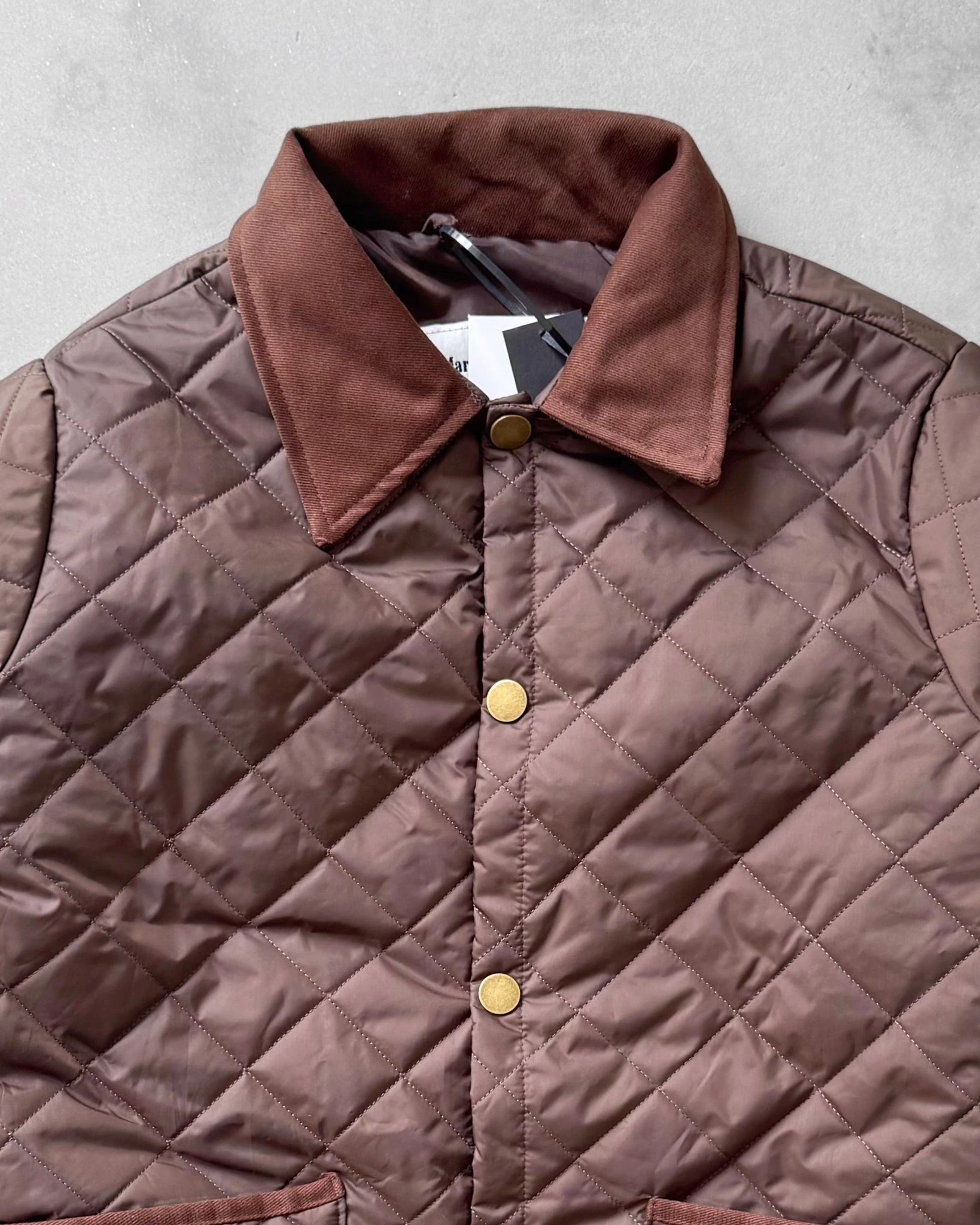 Yakası Kadife Kapitone Ceket G2076 - Kahverengi