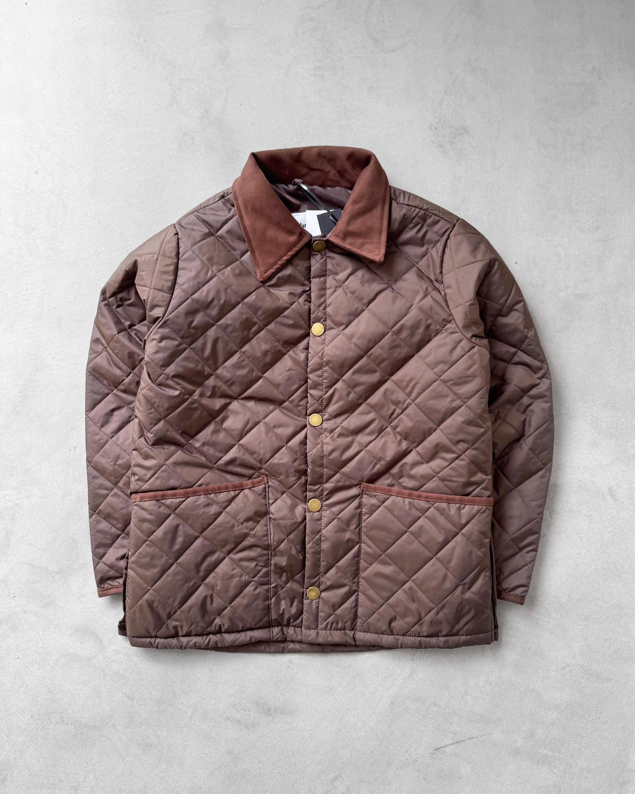 Yakası Kadife Kapitone Ceket G2076 - Kahverengi