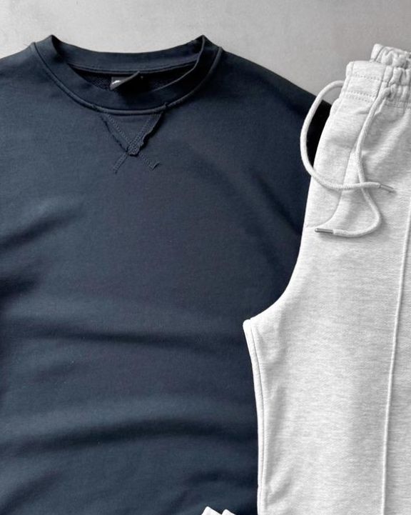 Üç İplik Yıkamalı Sweat & Üç İplik Baggy Alt Eşofman Takım G2086