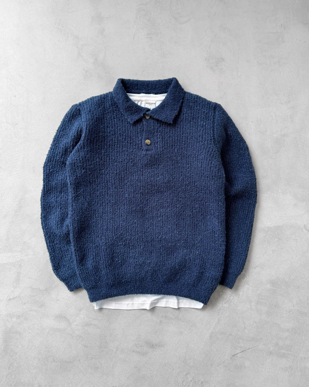 Poplin Kumaş Polo Yaka Triko G2117 - Lacivert