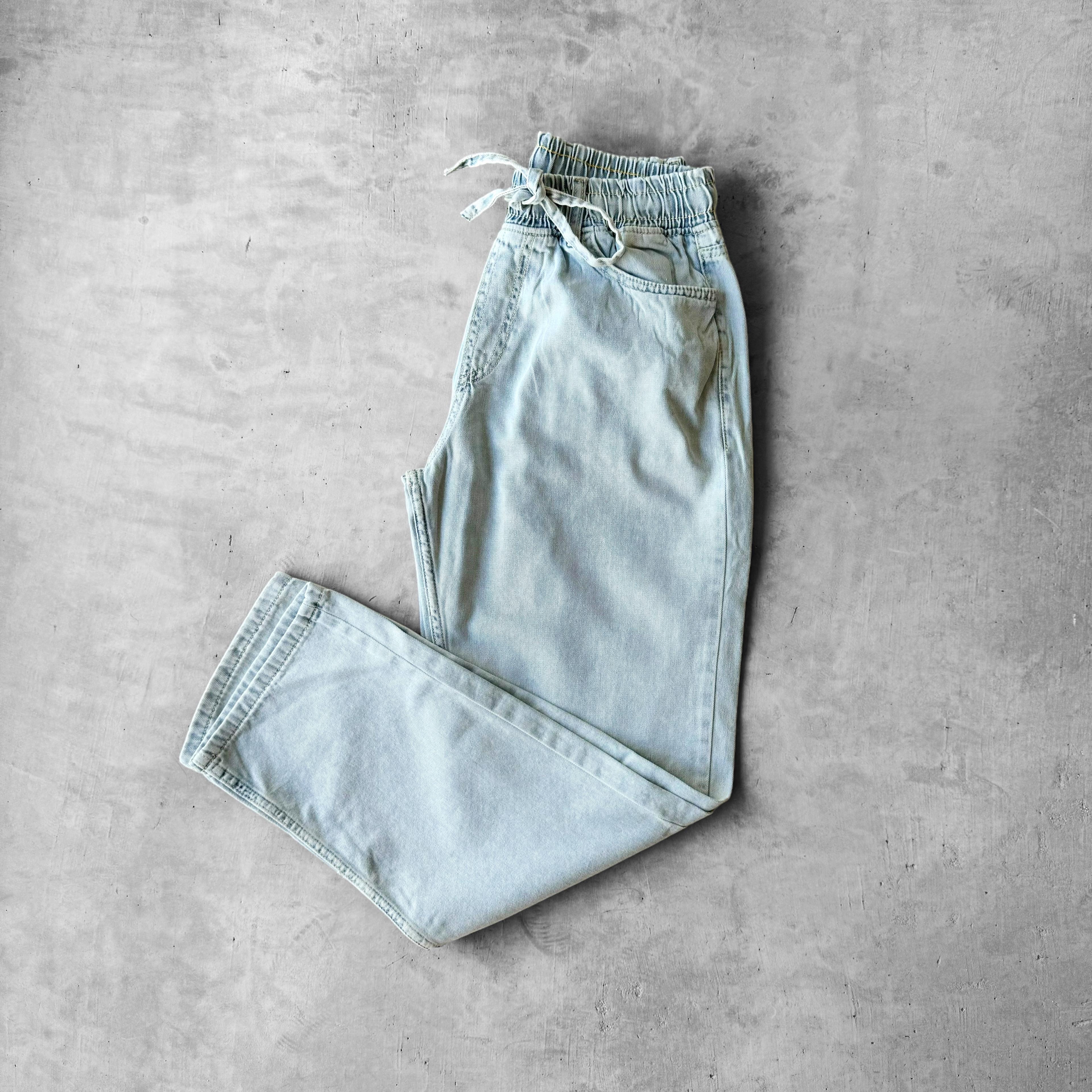 Beli Bağacıklı Baggy Gabardin Pantolon