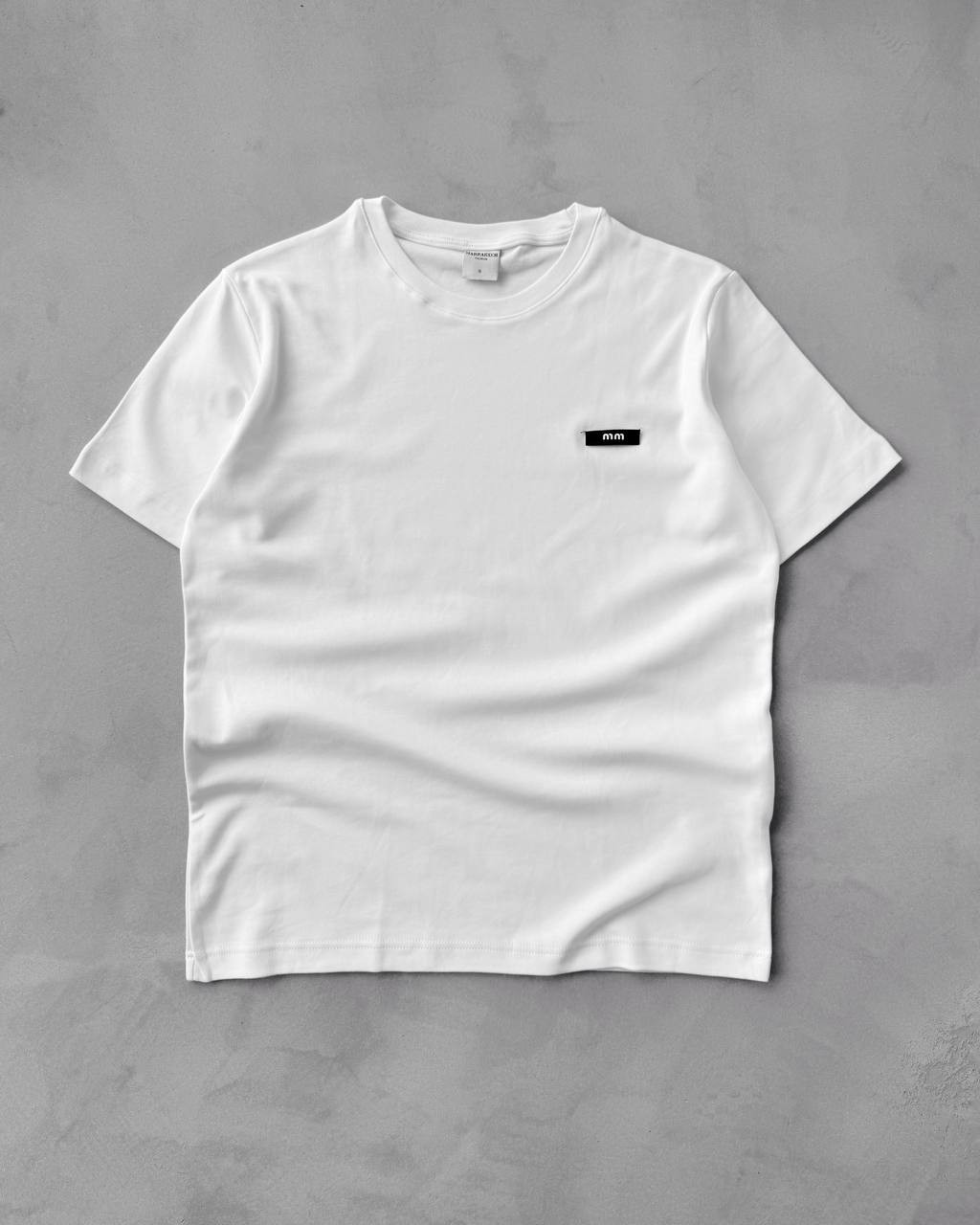 MM Bisiklet Yaka Oversize Tişört  - Beyaz