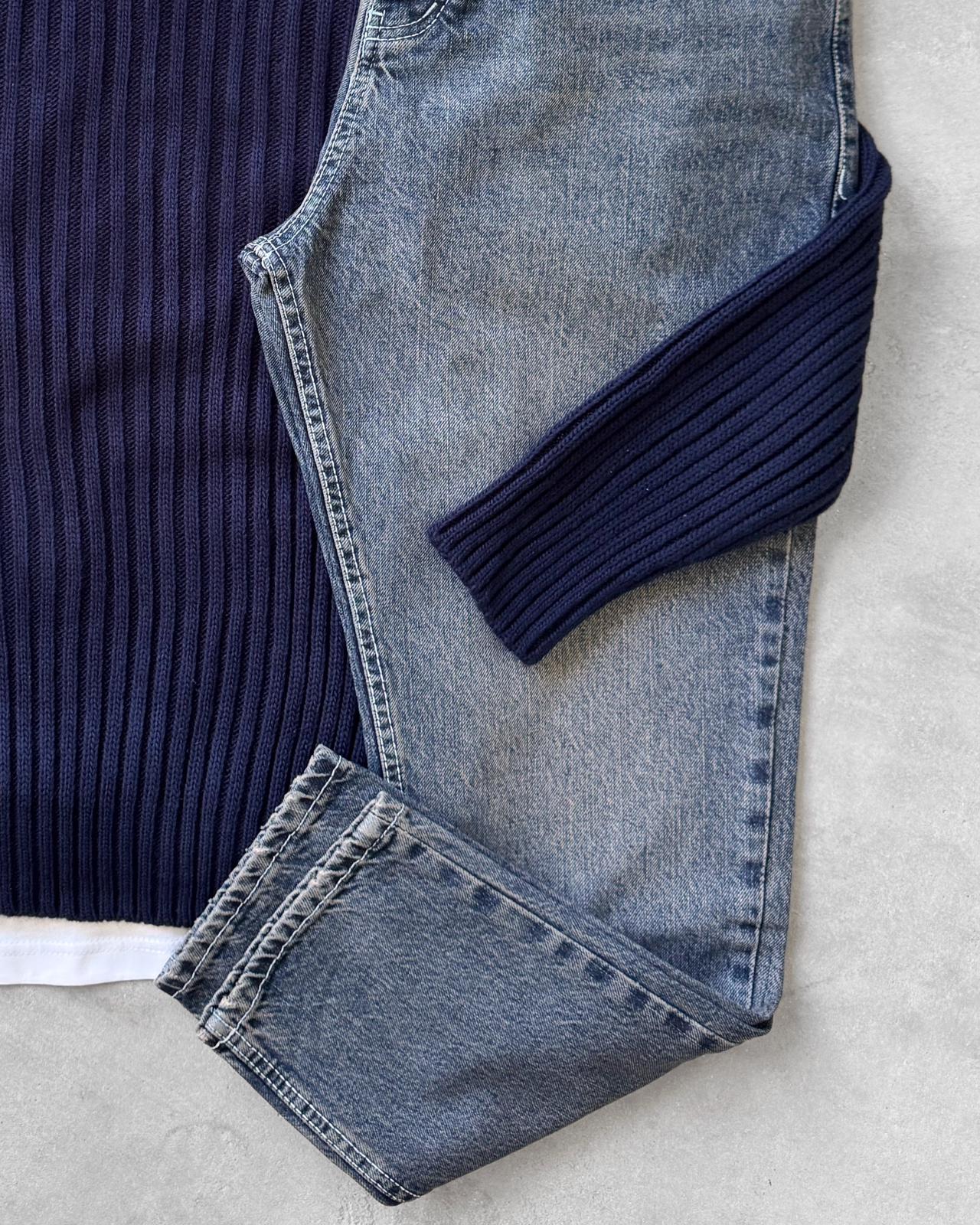 Bisiklet Yaka Triko Kazak & Regular Kot Pantolon G2110 - Lacivert