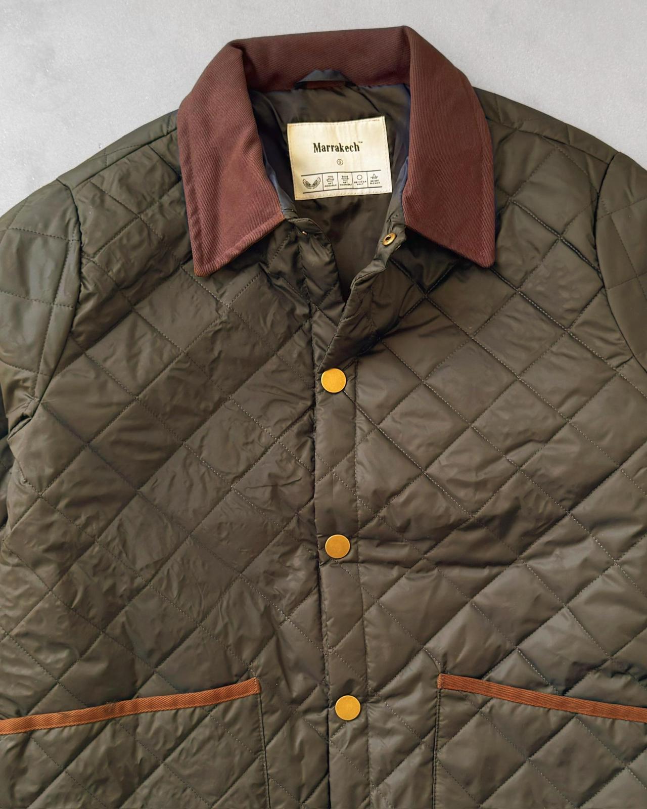 Yakası Kadife Kapitone Ceket G2076 - Haki