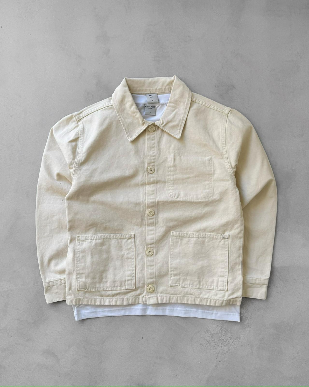 Denim Ceket & Kumaş Pantolon G2104 - Bej