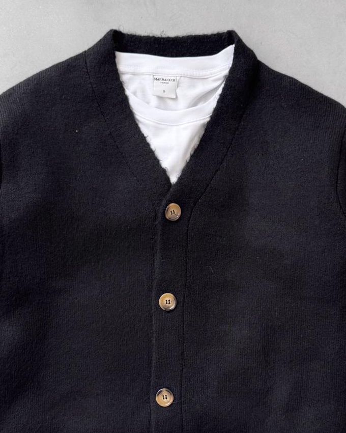 Sık Dokuma Düğmeli Triko Hırka G2090 - Siyah