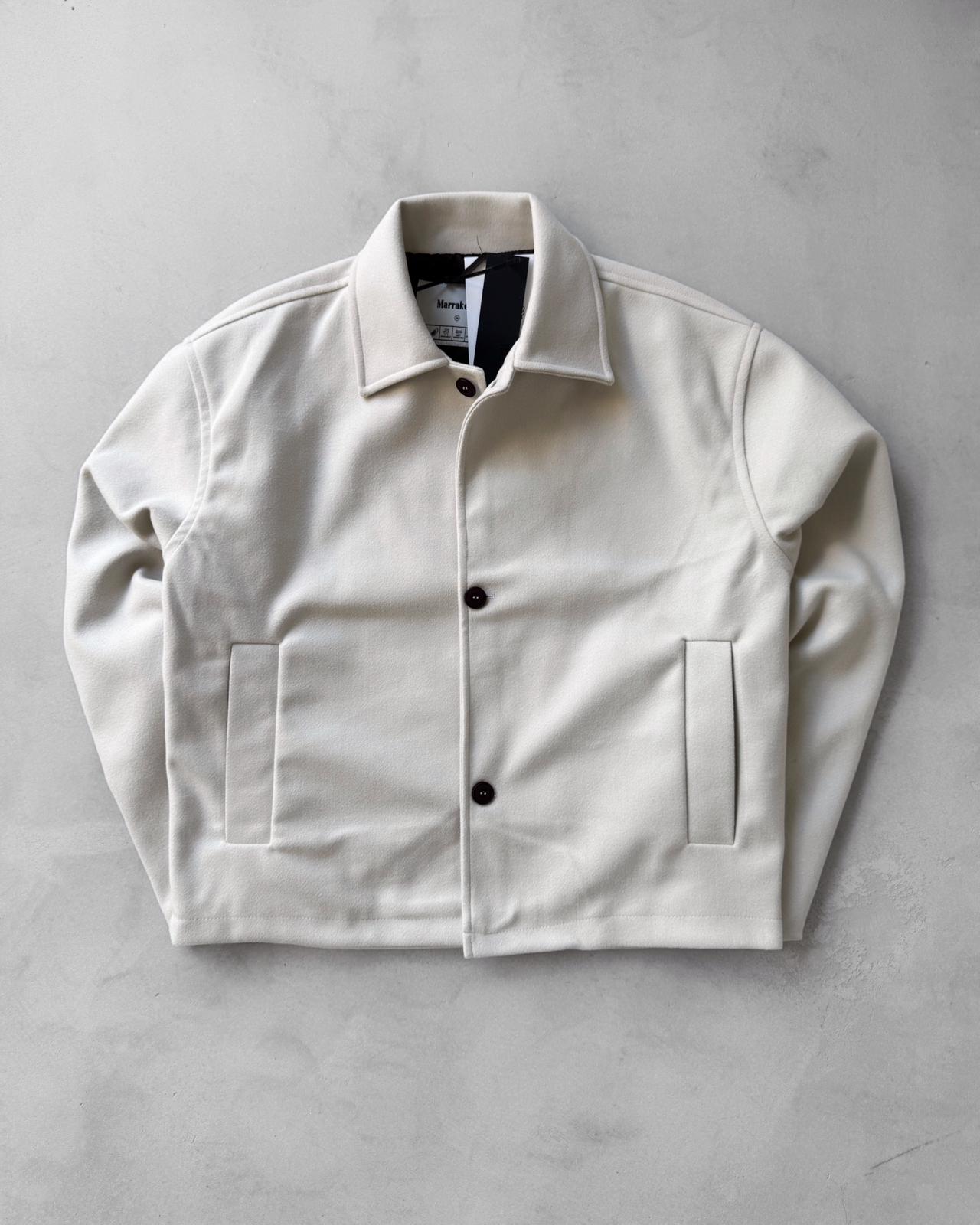 Kaşe Ceket İçi Astarlı G2119 - Beyaz