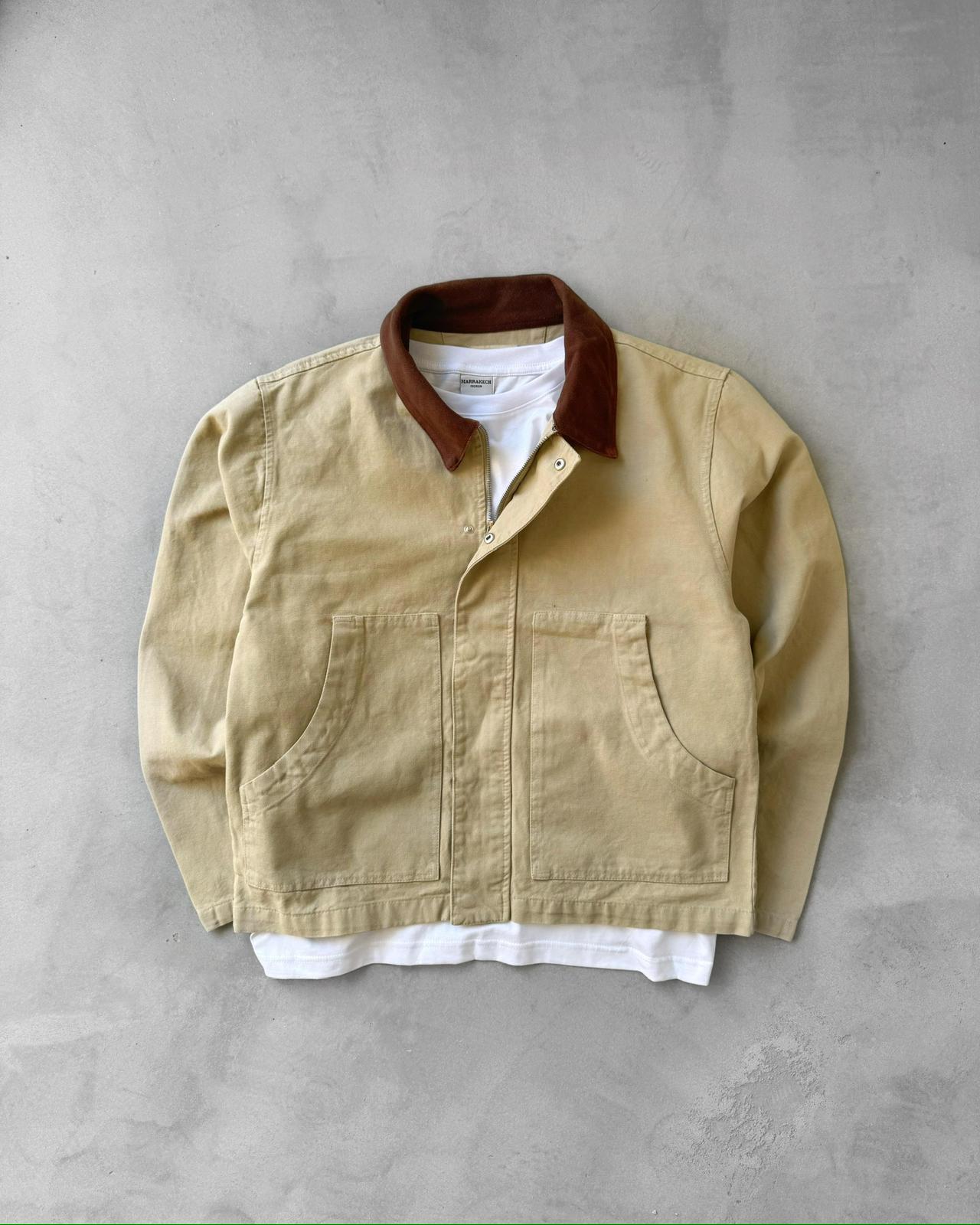 Denim Ceket G2103 - Bej