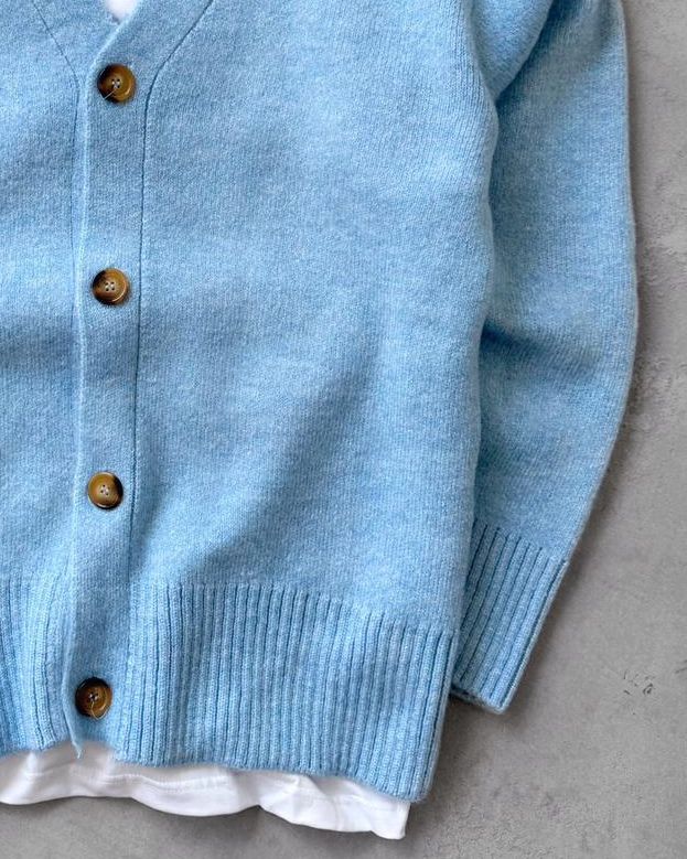 Sık Dokuma Düğmeli Triko Hırka G2090 - Bebe Mavisi