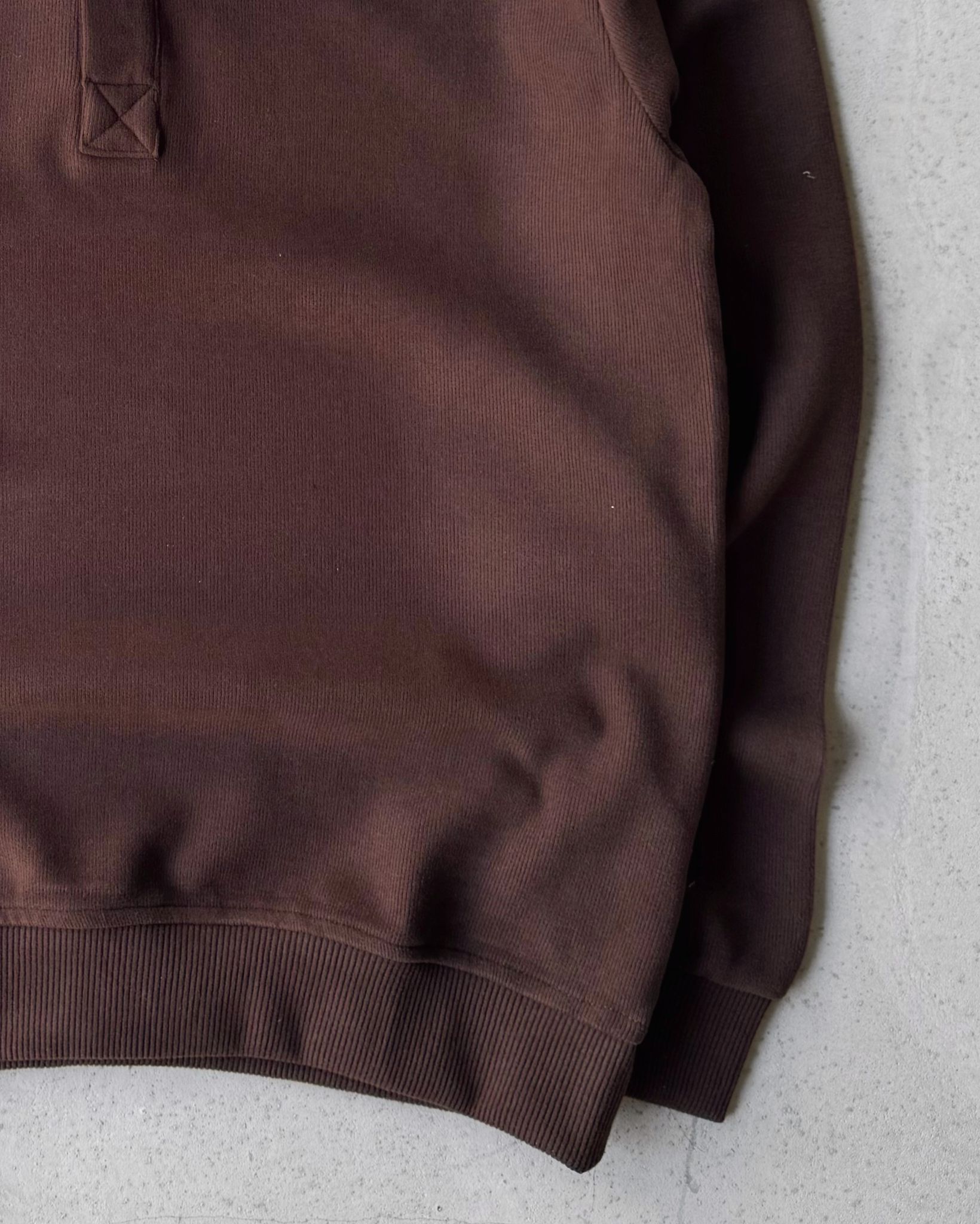 Selanik Örme Sweatshirt Çıt Çıtlı Yaka G2078 - Kahverengi