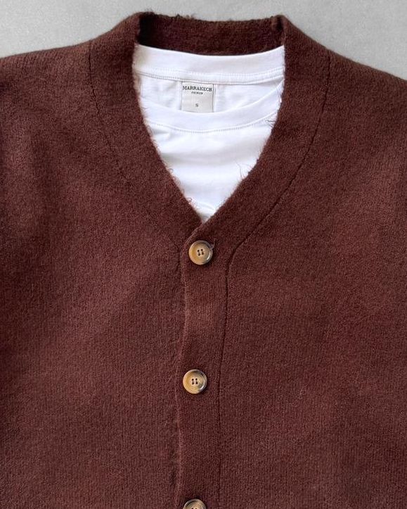 Sık Dokuma Düğmeli Triko Hırka G2090 - Kahverengi