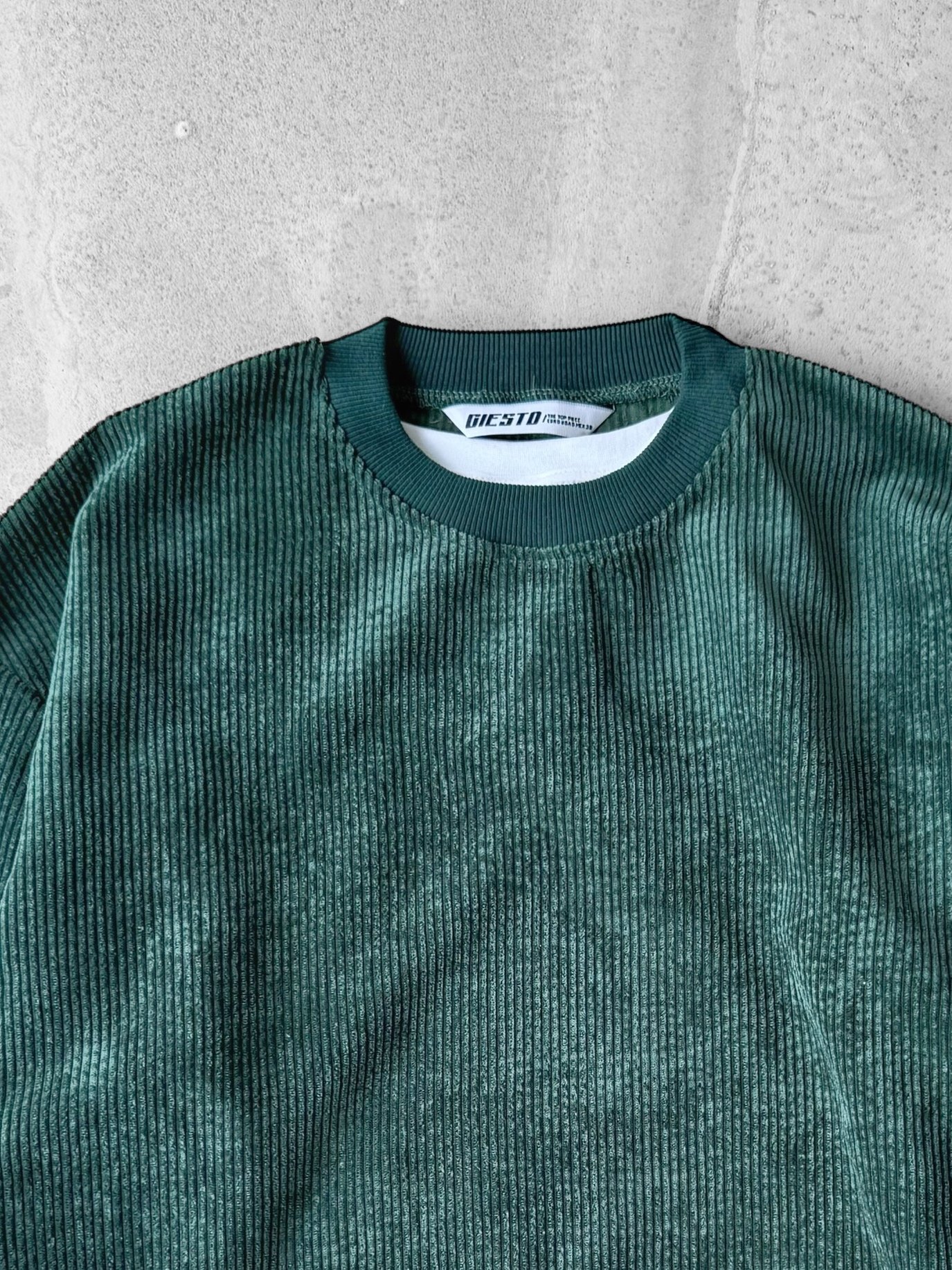 Oversize Kadife Sweatshirt - Yeşil