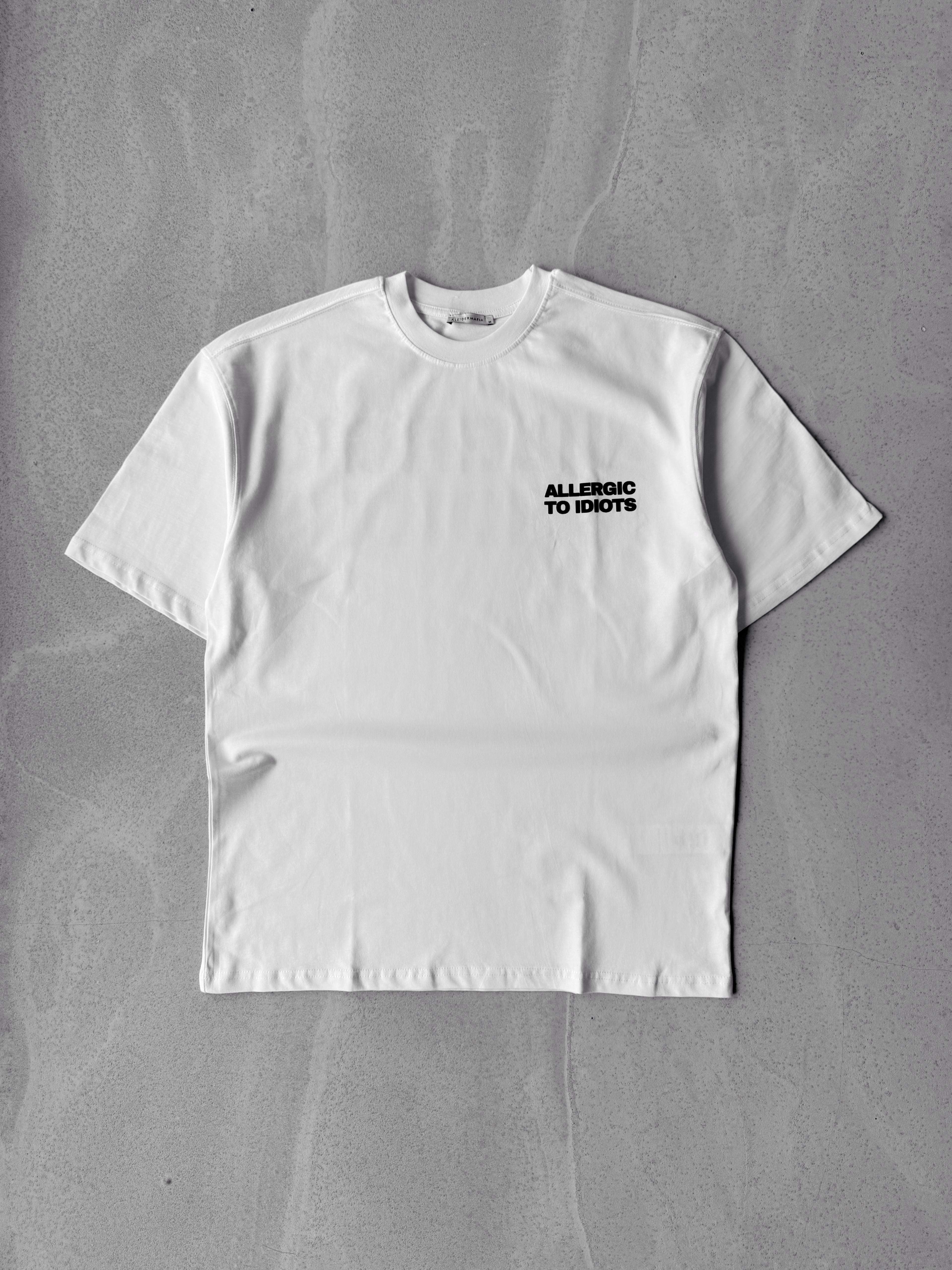Allergic Baskılı Oversize Tişört - Beyaz