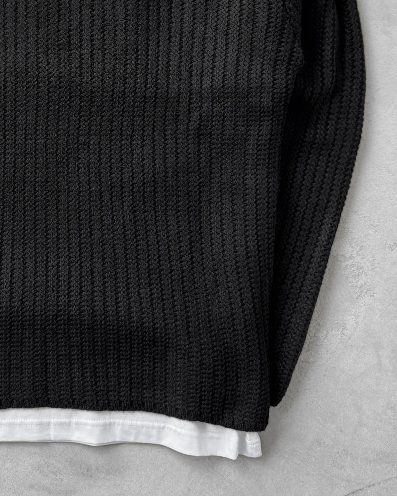 Bisiklet Yaka Triko Kazak G2110 - Siyah