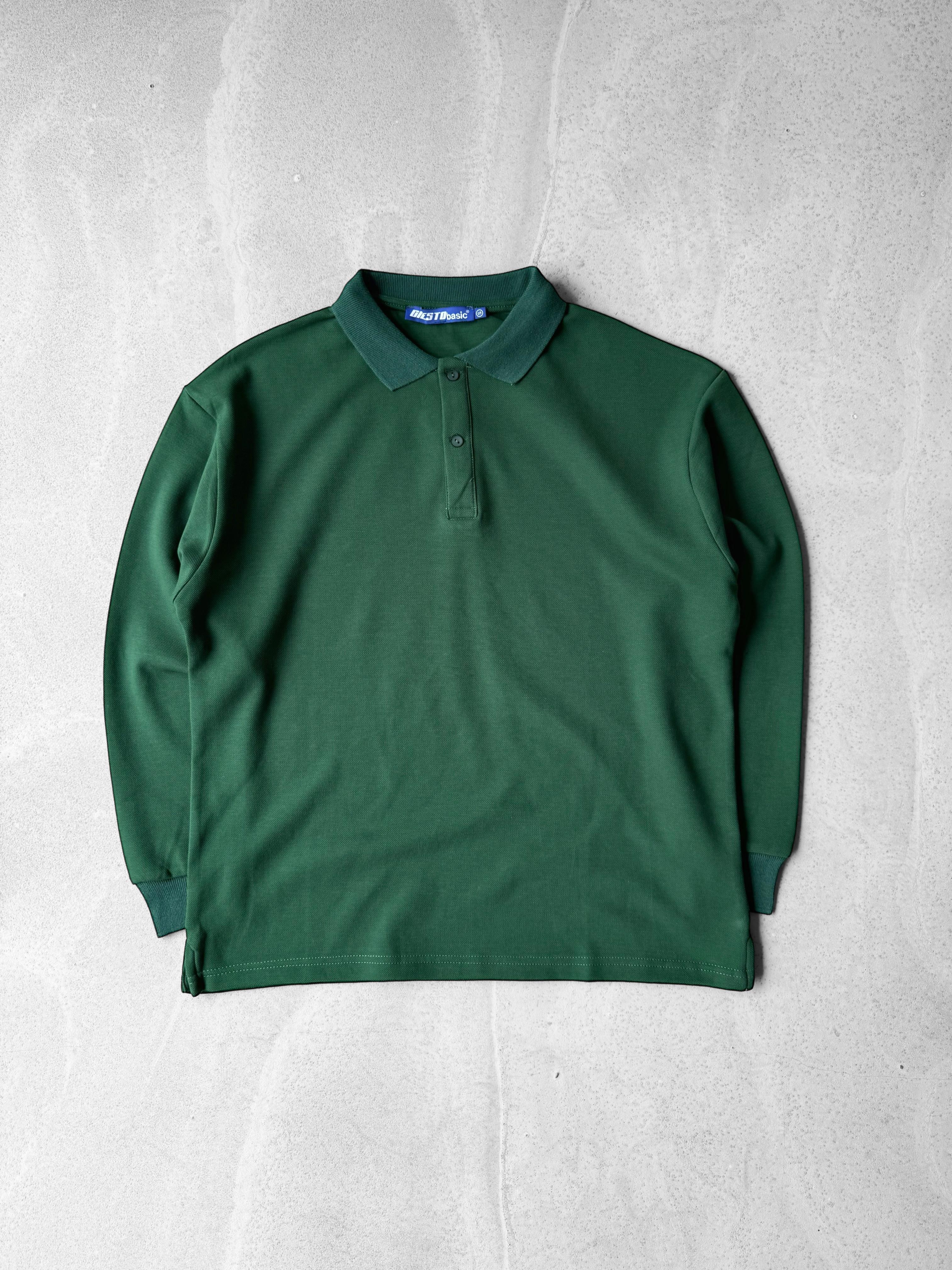 Yeşil Oversize Polo Yaka Sweat