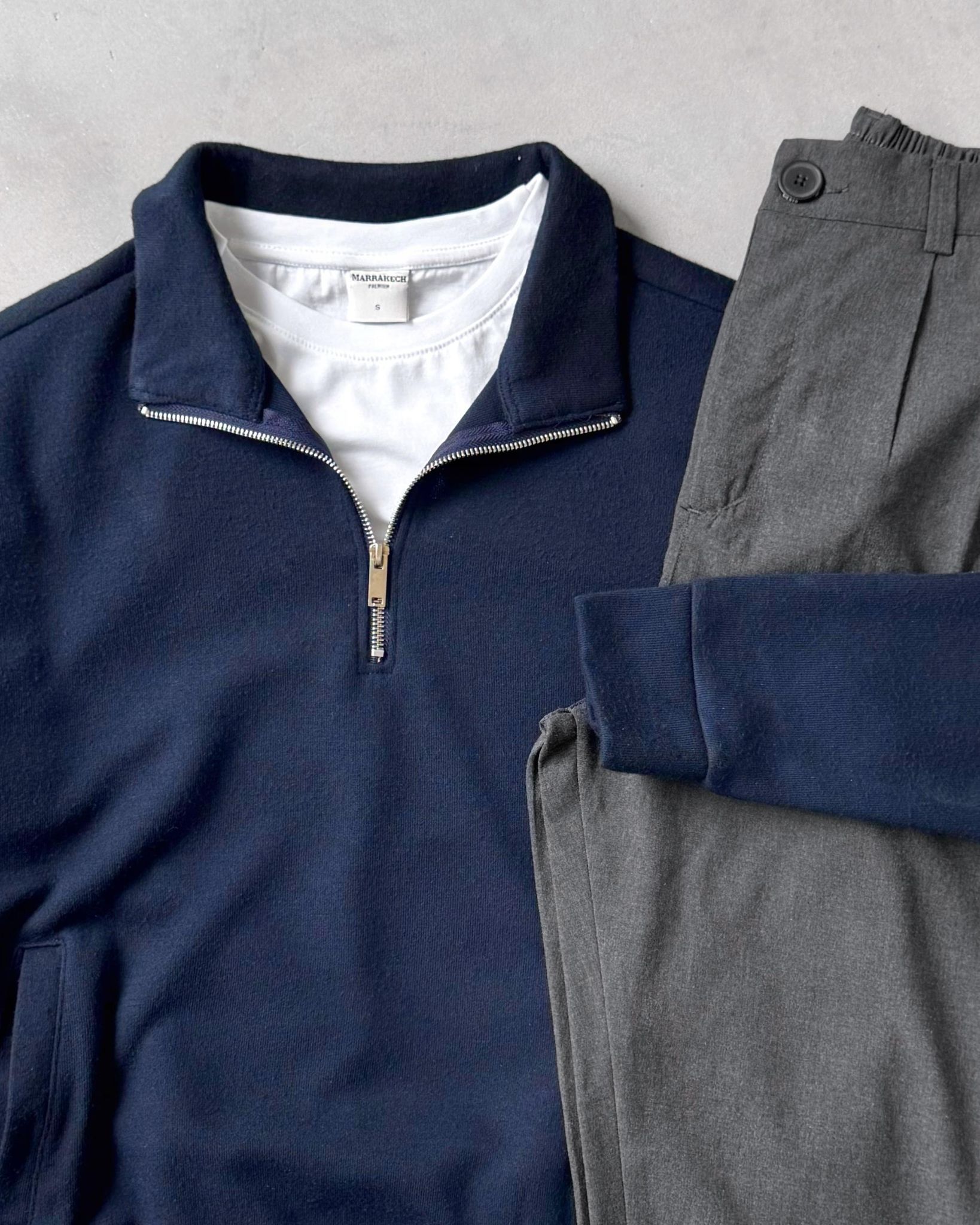 Yarım Fermuarlı Cepli Sweat & Kumaş Pantolon G2101