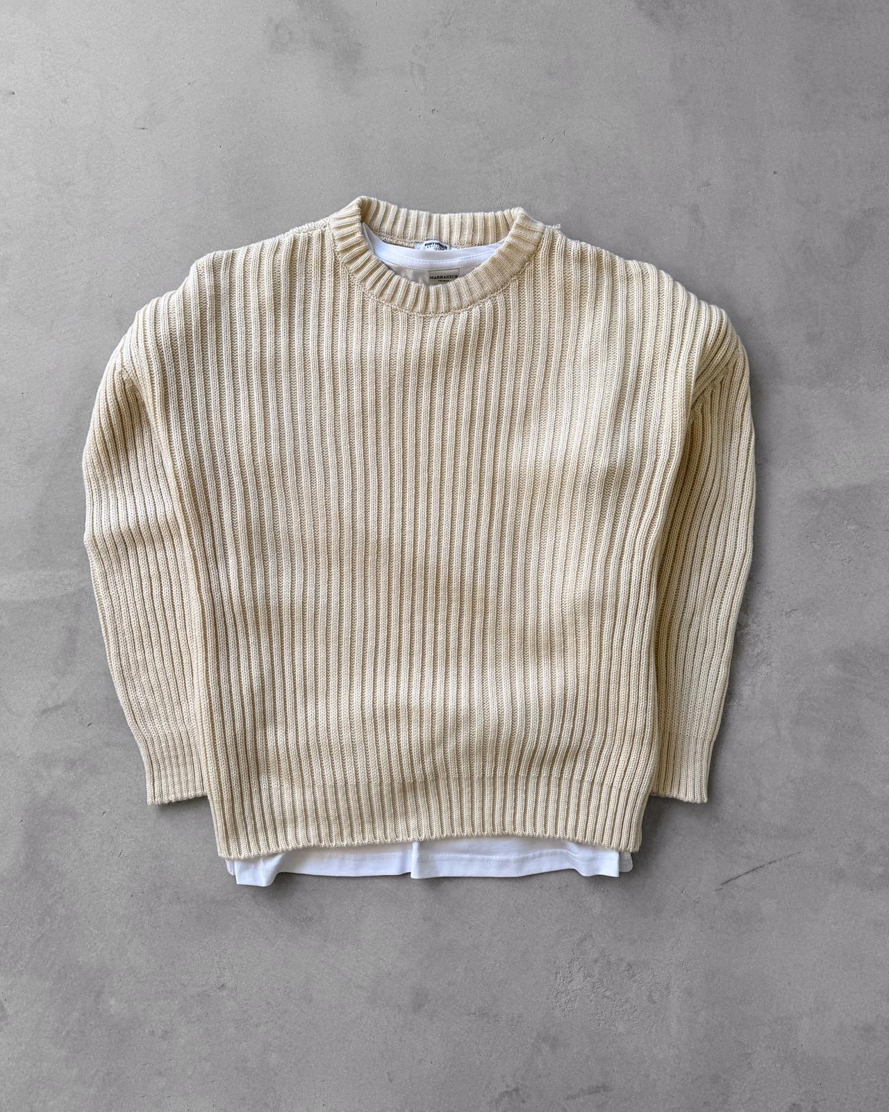 Bisiklet Yaka Triko Kazak G2110 - Bej